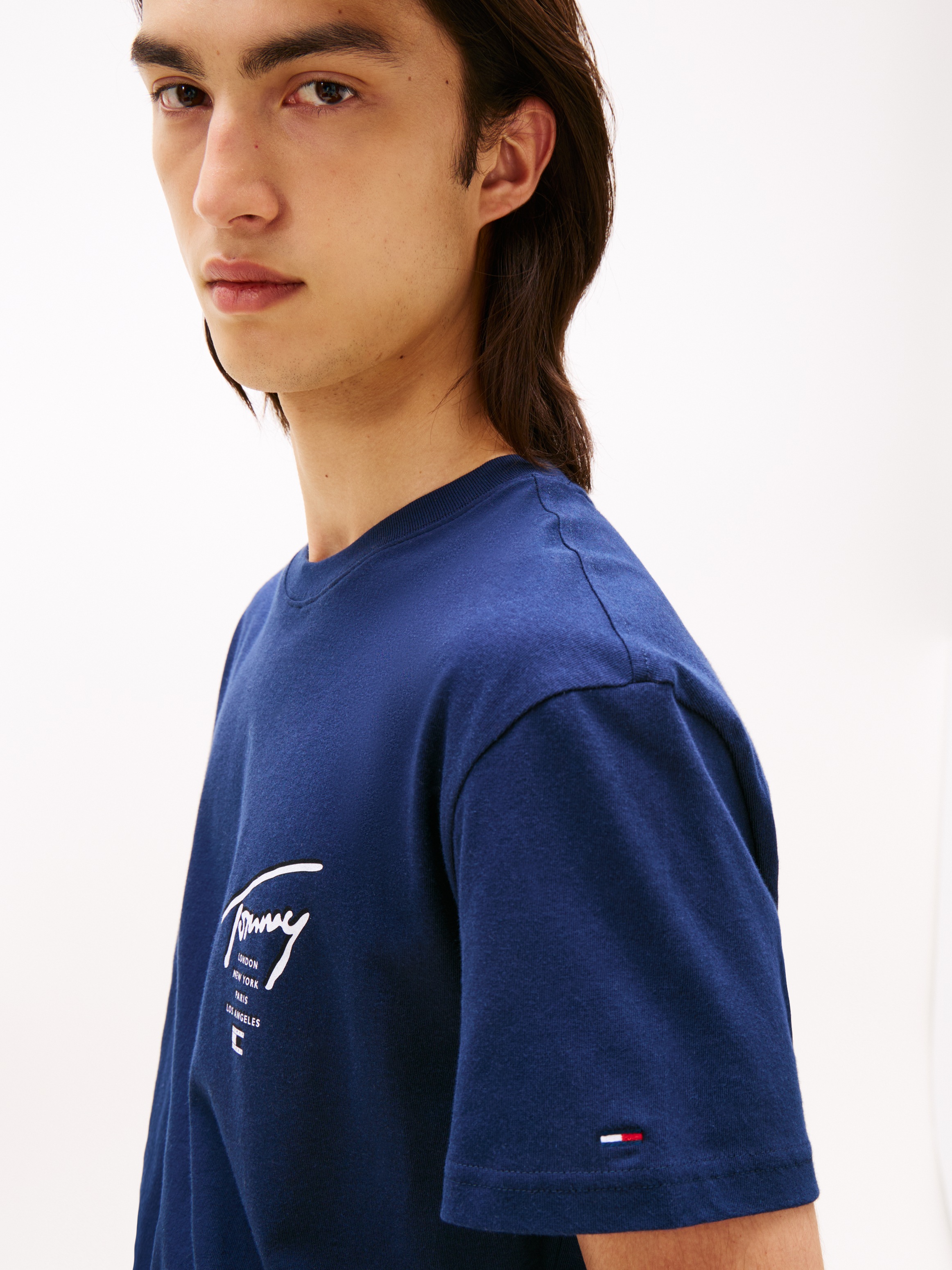 Tommy Jeans T-Shirt »TJM SIGN CITY TEE EXT«, Rundhals, regular fit, großer Rückenprint