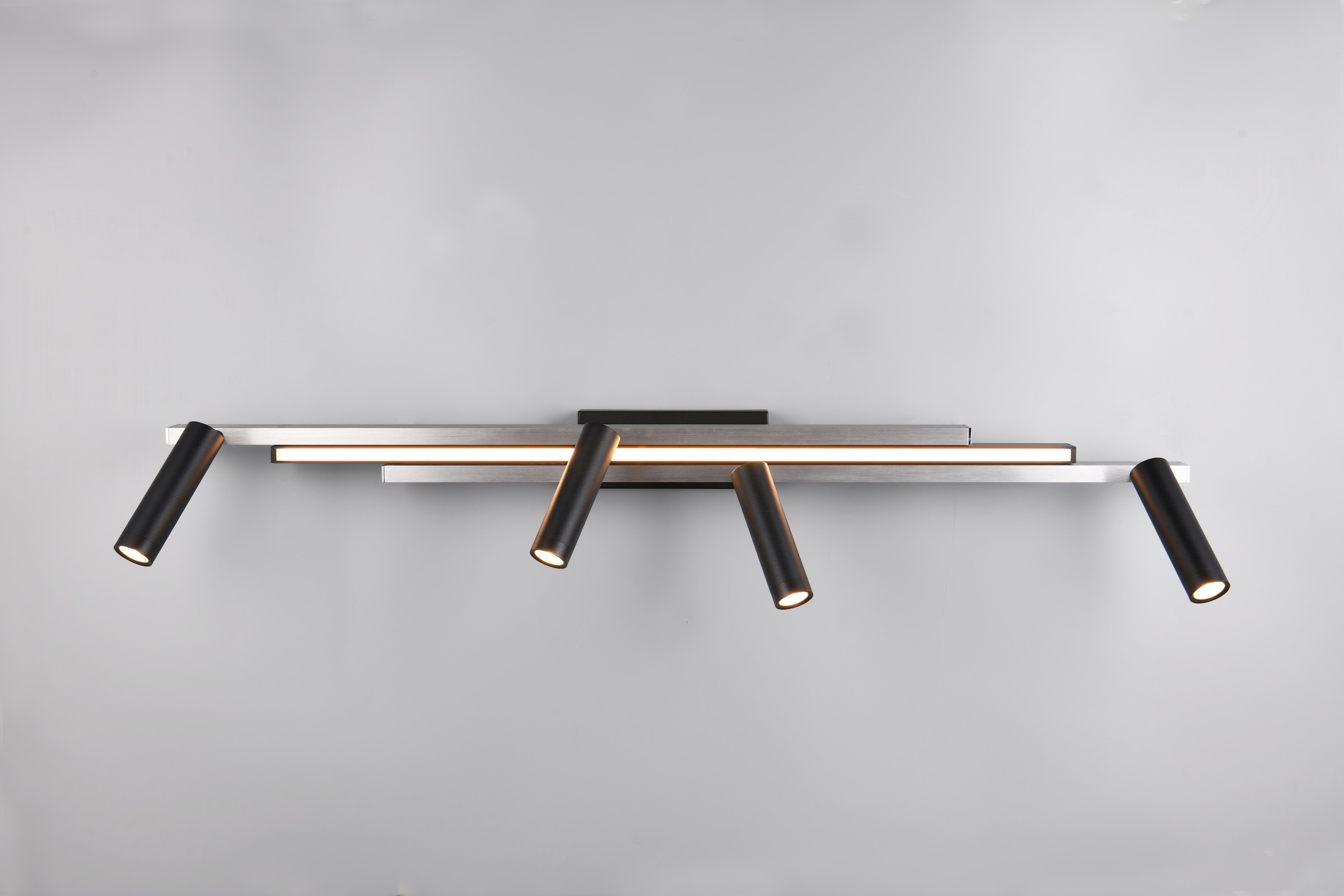 TRIO Leuchten LED Deckenleuchte »ZENO ausziehbare LED Deckenlampe mit 4 verstellbaren Spots dimmbar CCT« LED-Board 1 Stk. warmweiß - kaltweiß getrennt schaltbare Spots, Lichtfarbe einstellbar inkl Fernbedienung