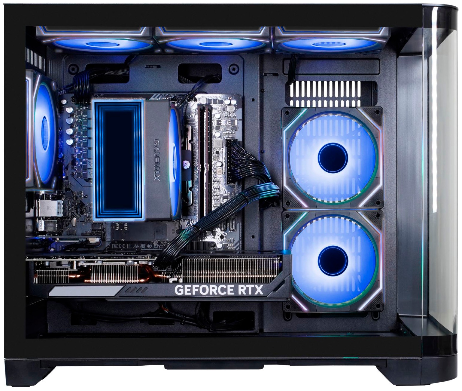 GAMEMAX Gaming-PC-Komplettsystem »MegaDeal HYPE-M BK 2869 AMD Ryzen 7 5700X 16GB 1TB SSD RTX 5060« 32 ″ AMD Ryzen 7 GeForce RTX 5060 16 GB RAM 1.000 GB SSD Windows 11 + MSI MAG 32C6X Curved Monitor 80cm (32")