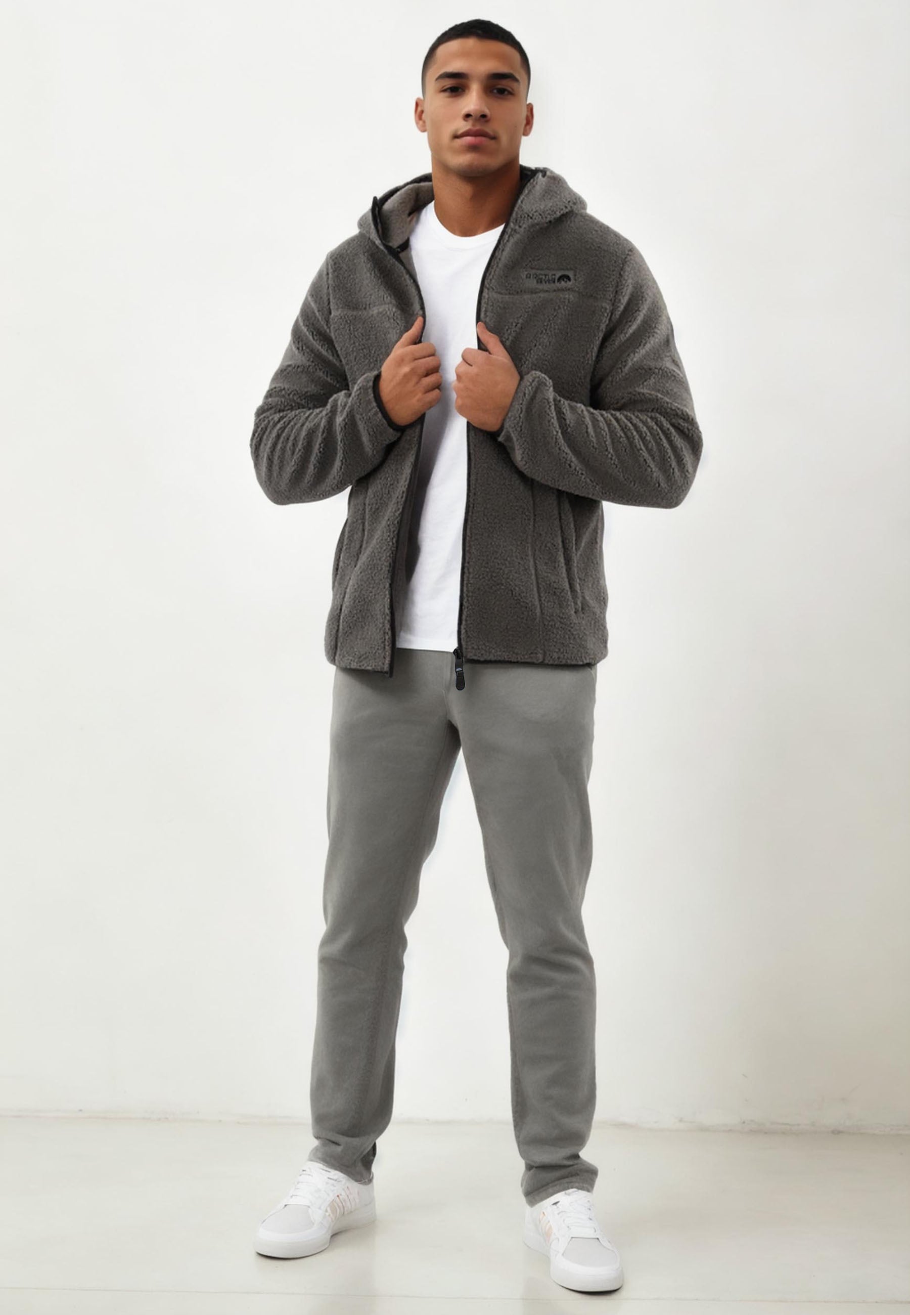 Arctic Seven Fleecejacke »Arctic Seven Herren Sherpa Fleecejacke mit Kapuze AS413«