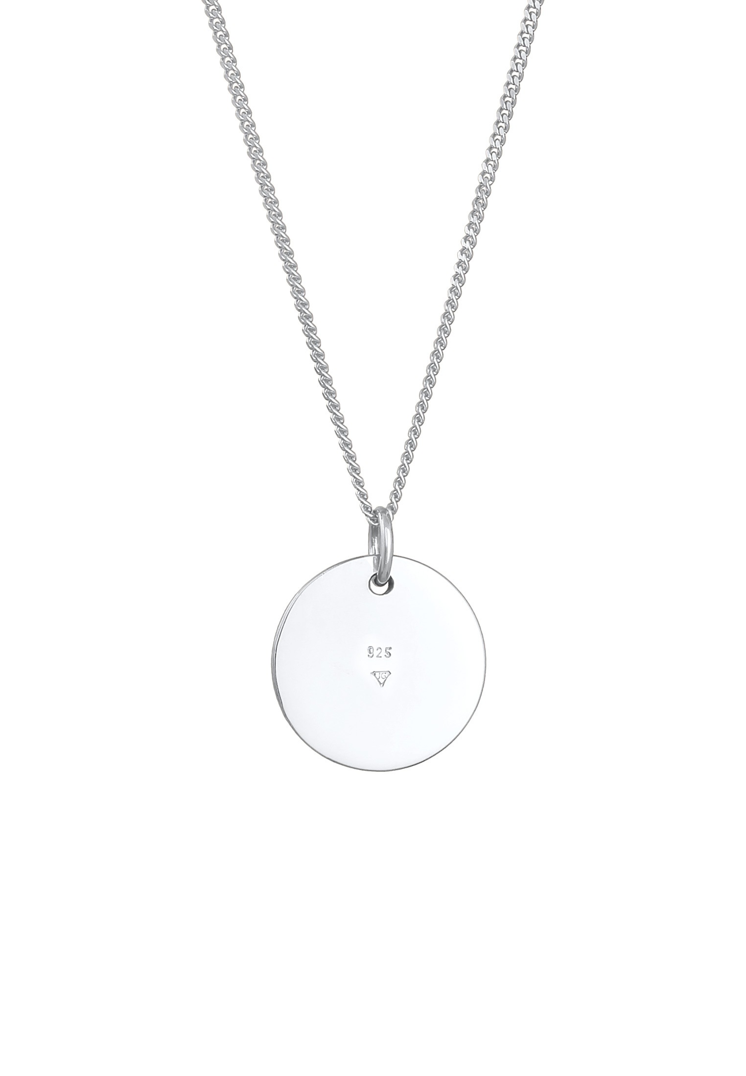 Elli Kette mit Anhänger »Halskette Basic Plättchen Panzerkette 925 Silber«