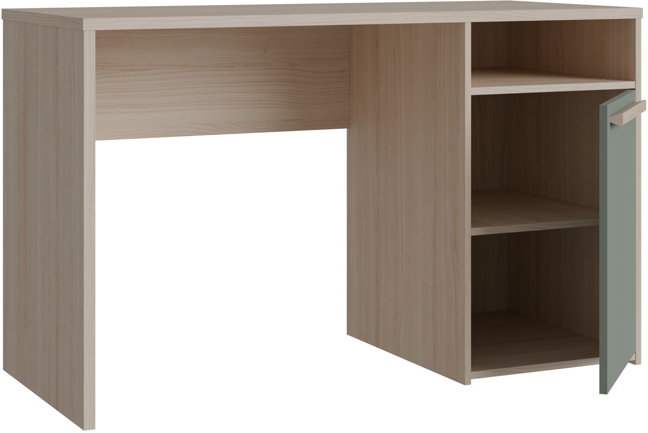 FORTE Schreibtisch »Capaia« Echtholzgriffe, verstellbarer Einlegeboden, Breite: 126 cm