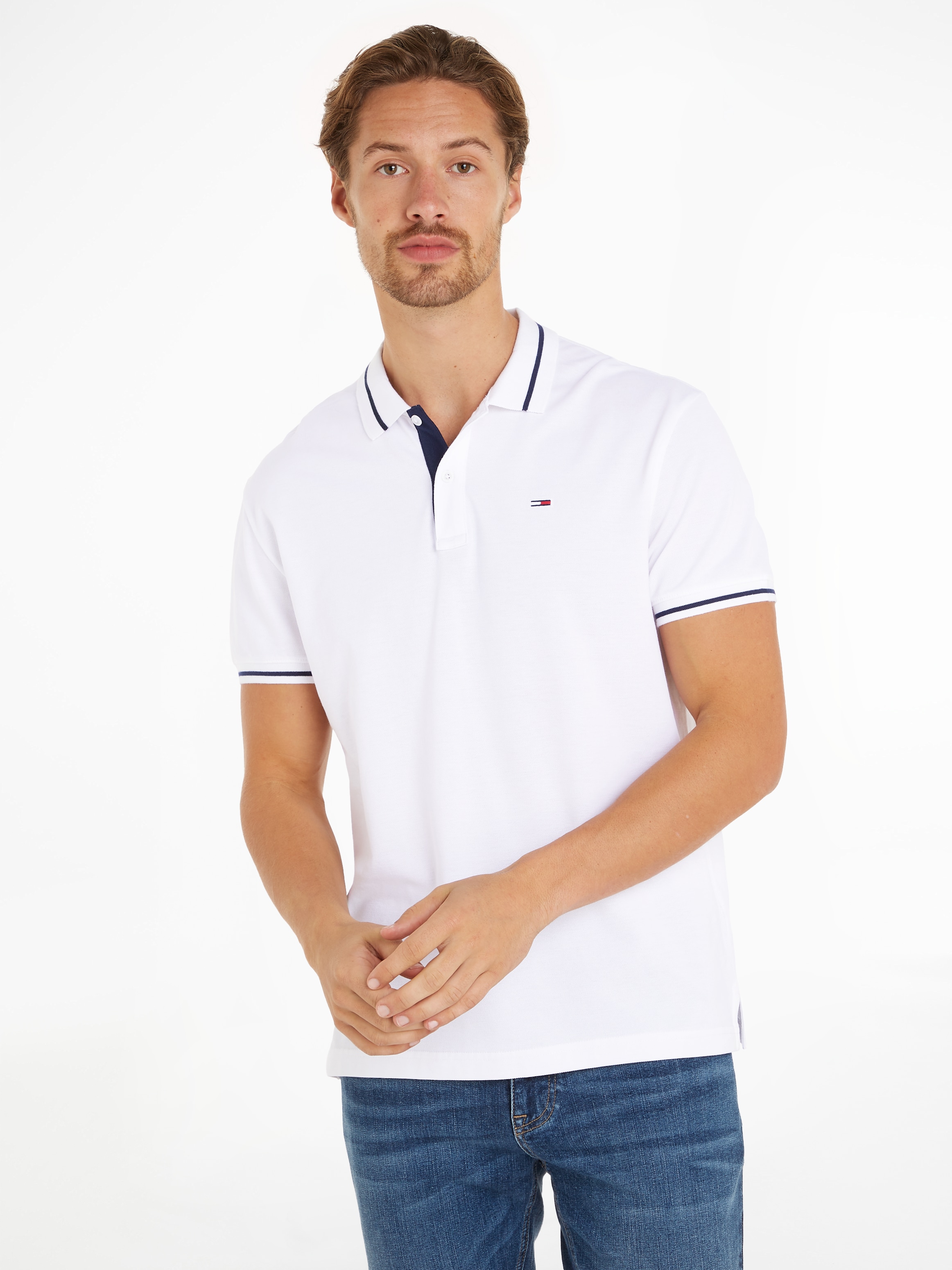 Poloshirt »TJM REG TIPPING POLO«, mit Logostickerei