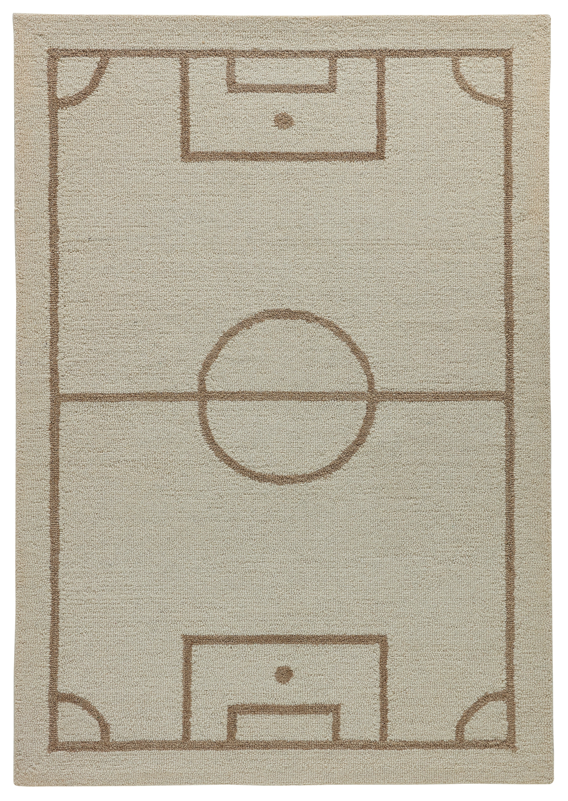 THEKO Kinderteppich »Gaia Kids Football« rechteckig 10 mm Höhe getuftet, reine Schurwolle, Motiv Fußballfeld, Kinderzimmer