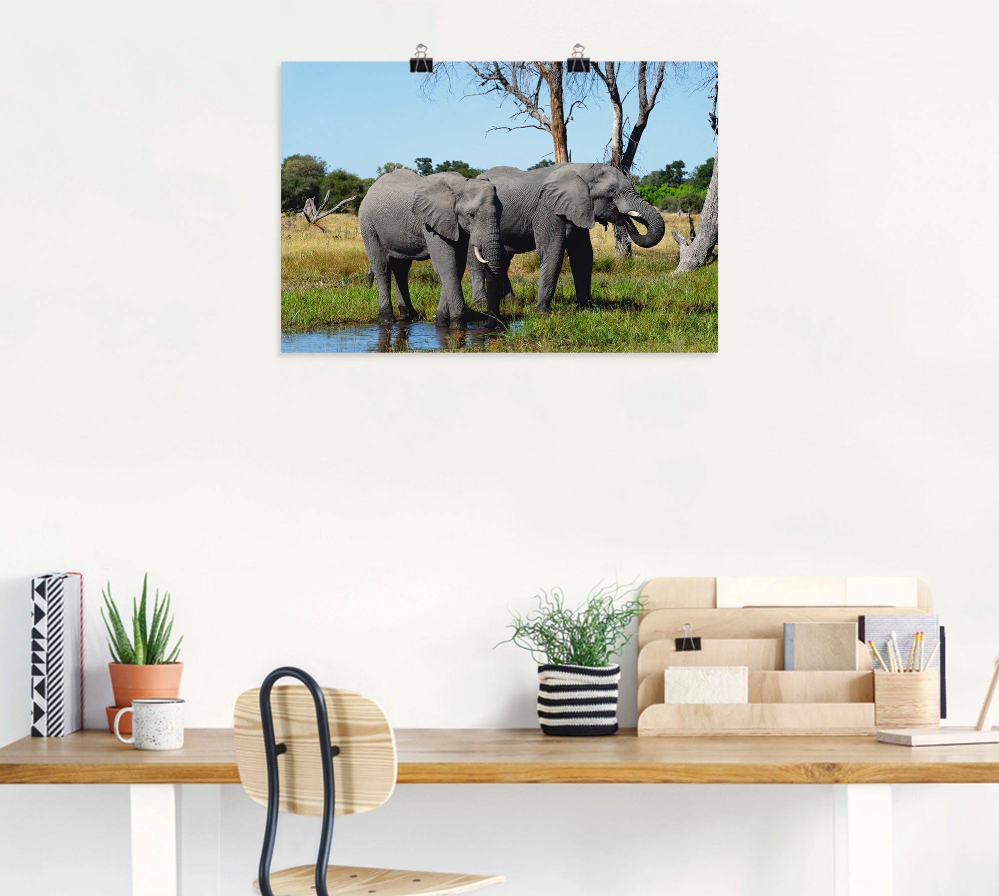 Artland Wandbild »Afrikanische Elefanten«, Wildtiere, (1 St.), als Leinwandbild, Poster in verschied. Größen