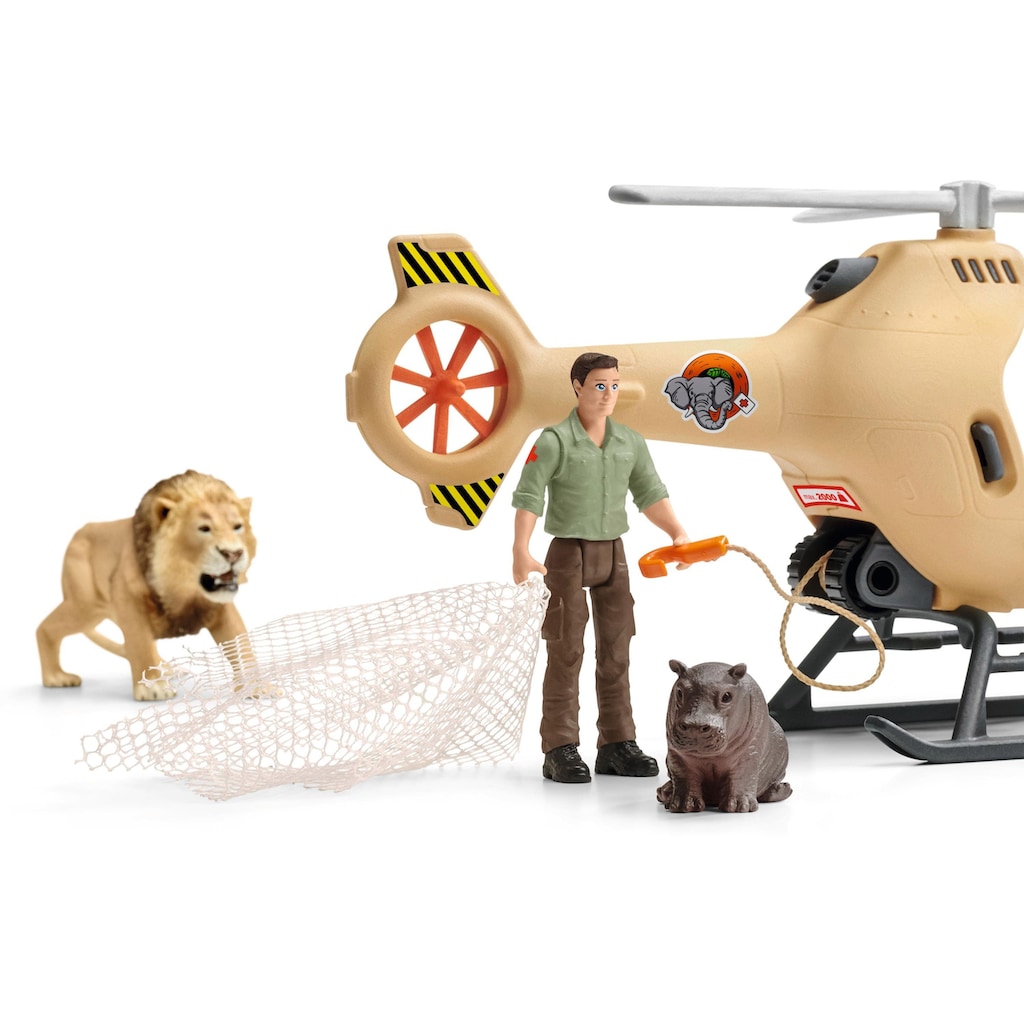 Schleich® Spielwelt »WILD LIFE, Helikopter Tierrettung (42476)«, (Set)