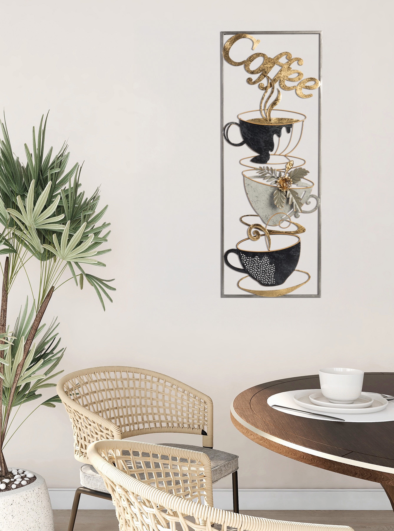 Bönninghoff Metallbild »KAFFEE 29x74 cm – Deko modern«