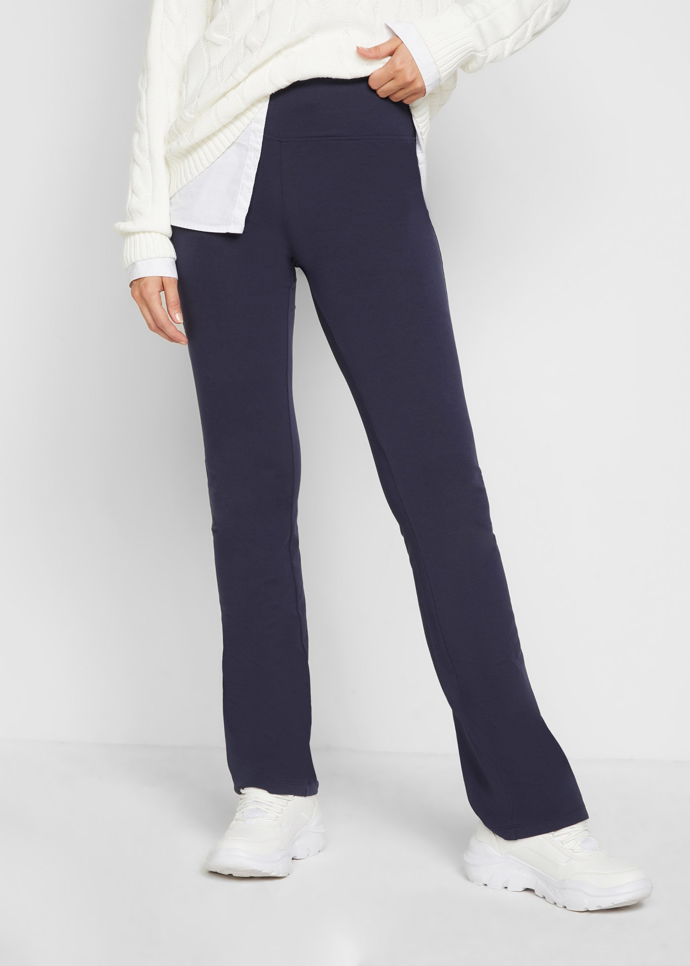 bonprix Leggings »Baumwoll-Leggings, Flared Leg«  aus Baumwolle, mit elastischem Bund, Skinny Fit, unifarben