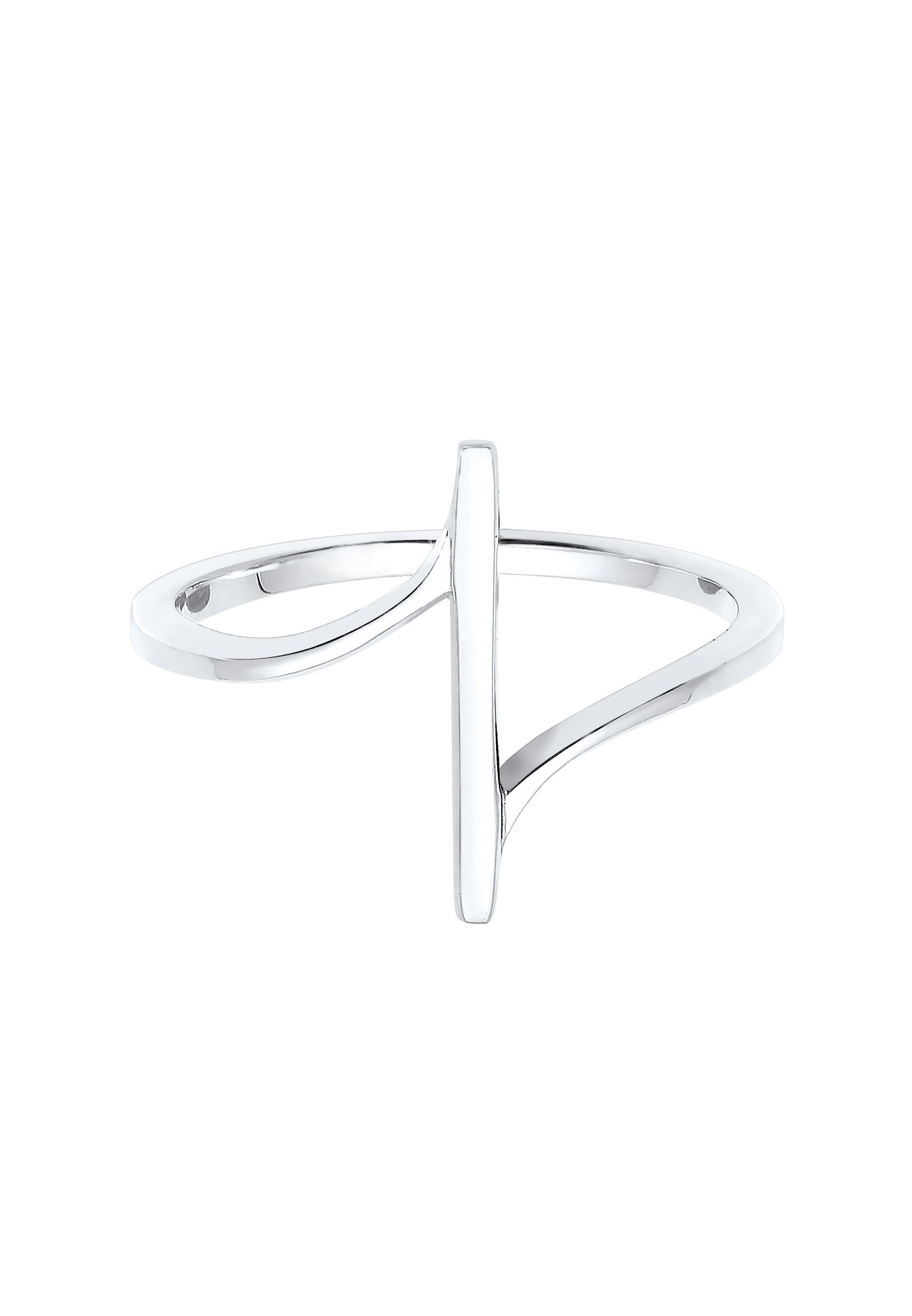 Elli Fingerring »Ring Geo Form Geschwungen 925 Sterling Silber«
