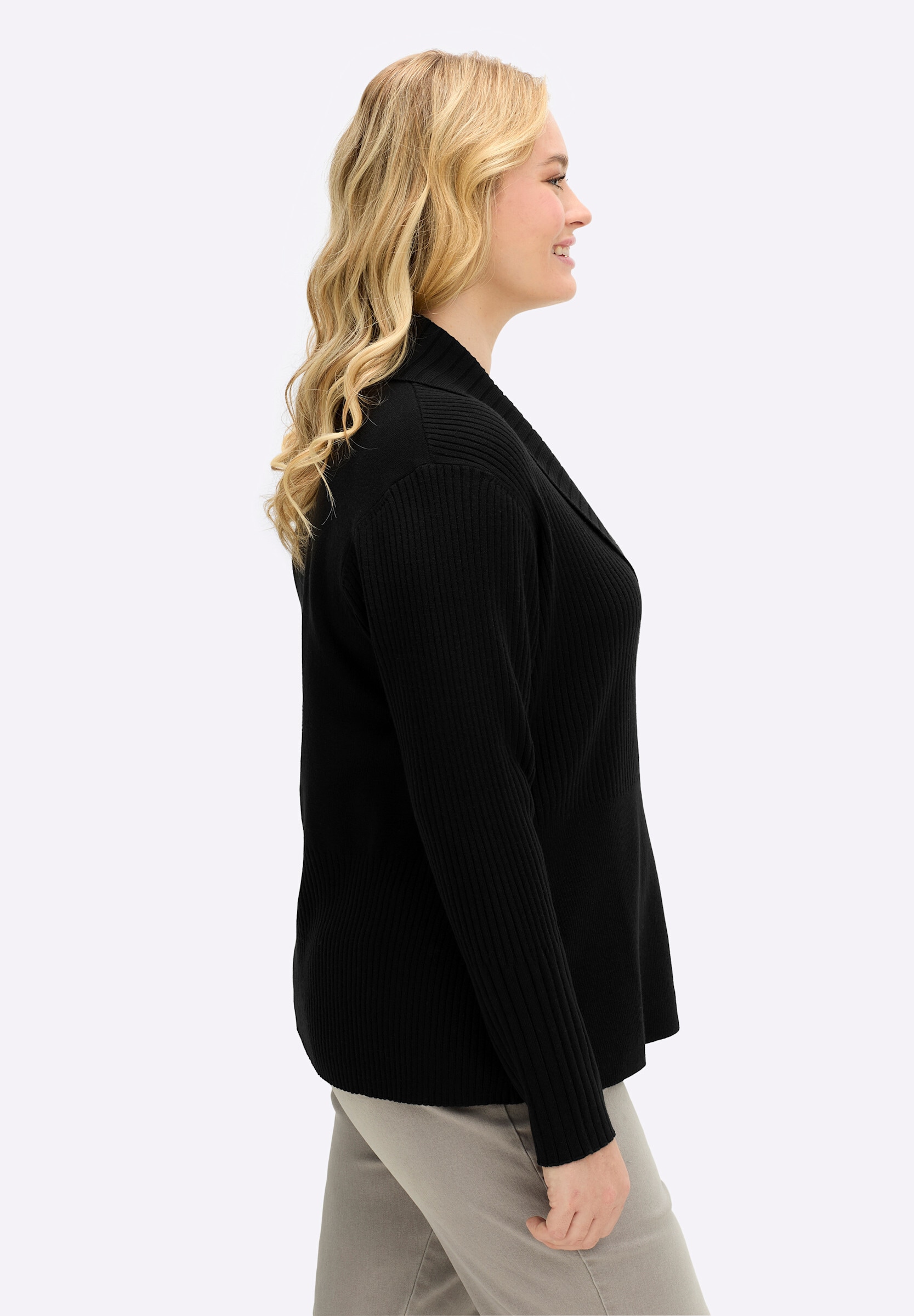 sheego by Joe Browns Strickpullover »Pullover Pullover in Wickeloptik, mit Zierknöpfen«