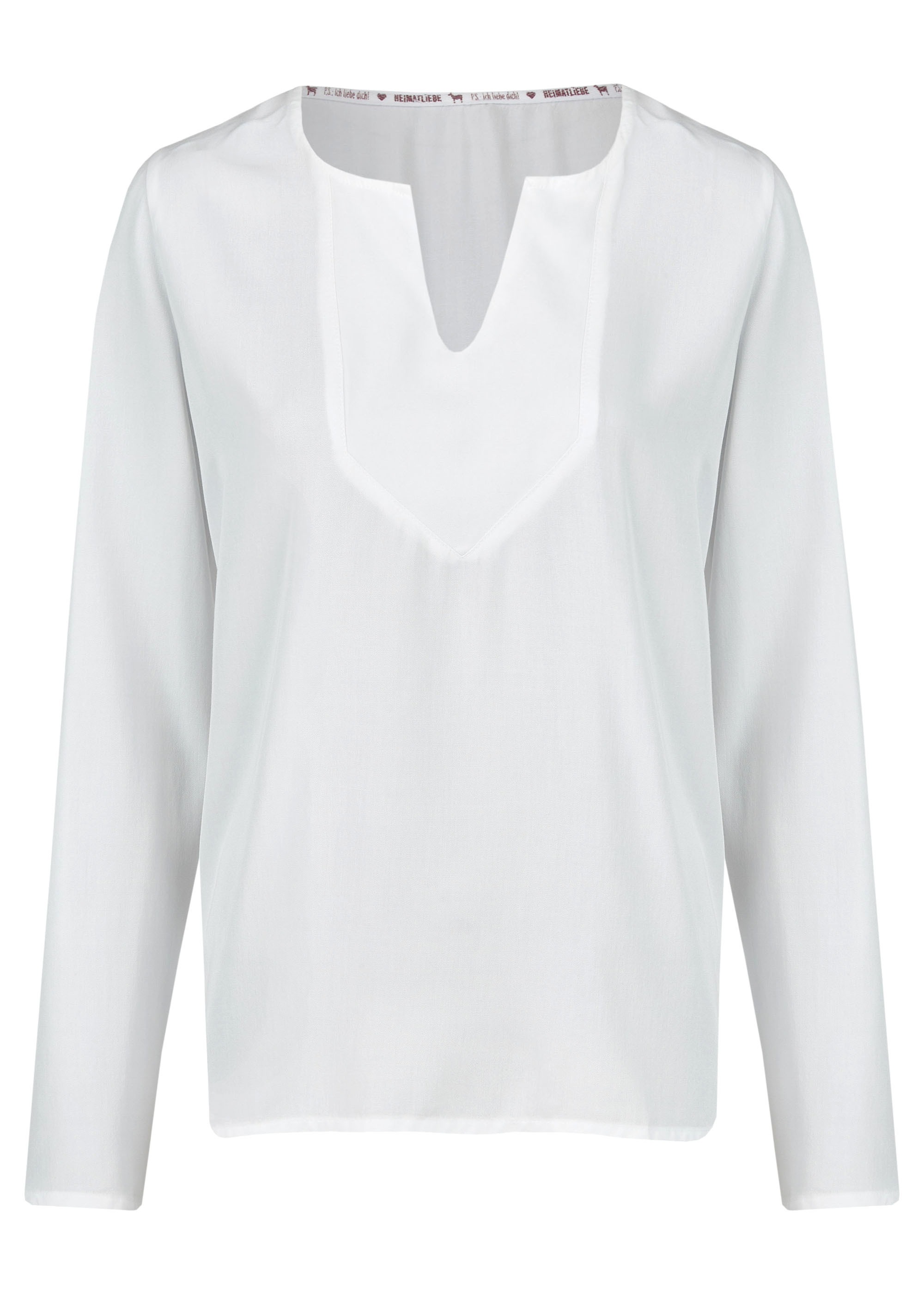 Heimatliebe Bluse mit Serafino Kragen