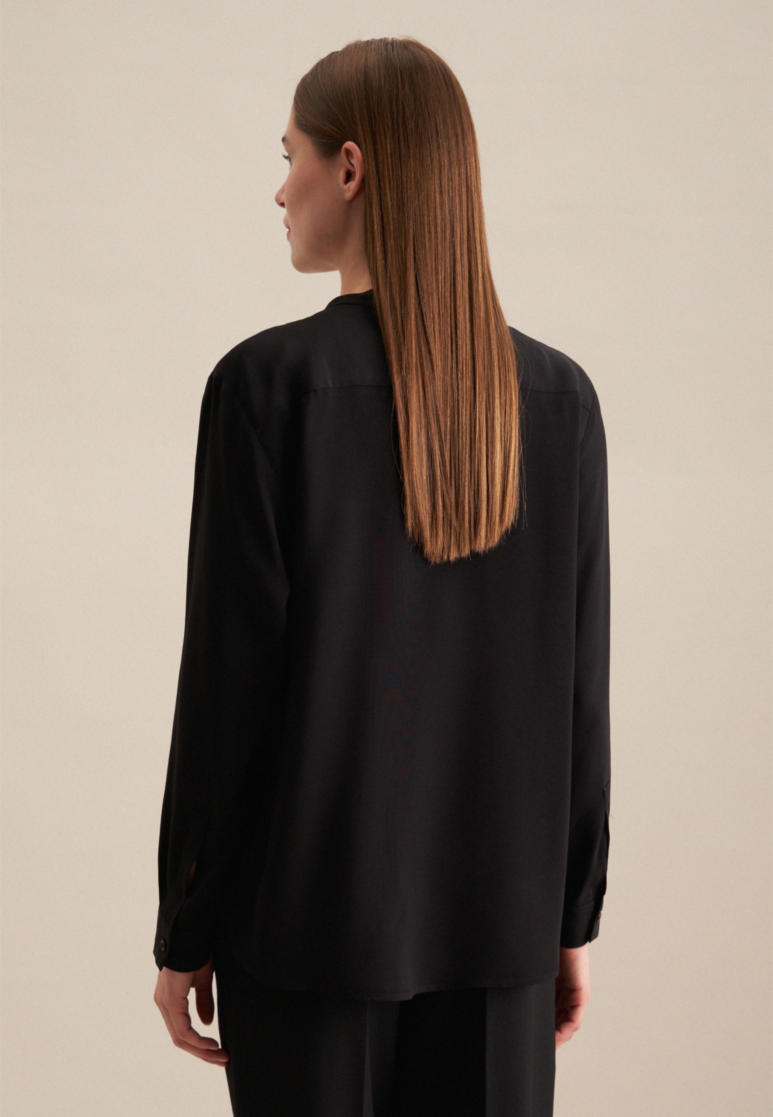 seidensticker Klassische Bluse »Schwarze Rose« 1/1 V-Neck Uni