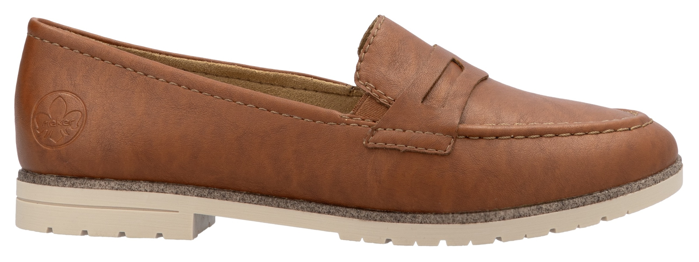 Rieker Slipper, Business Slipper, Mokassin, Schlupfschuh mit profilierter Laufsohle