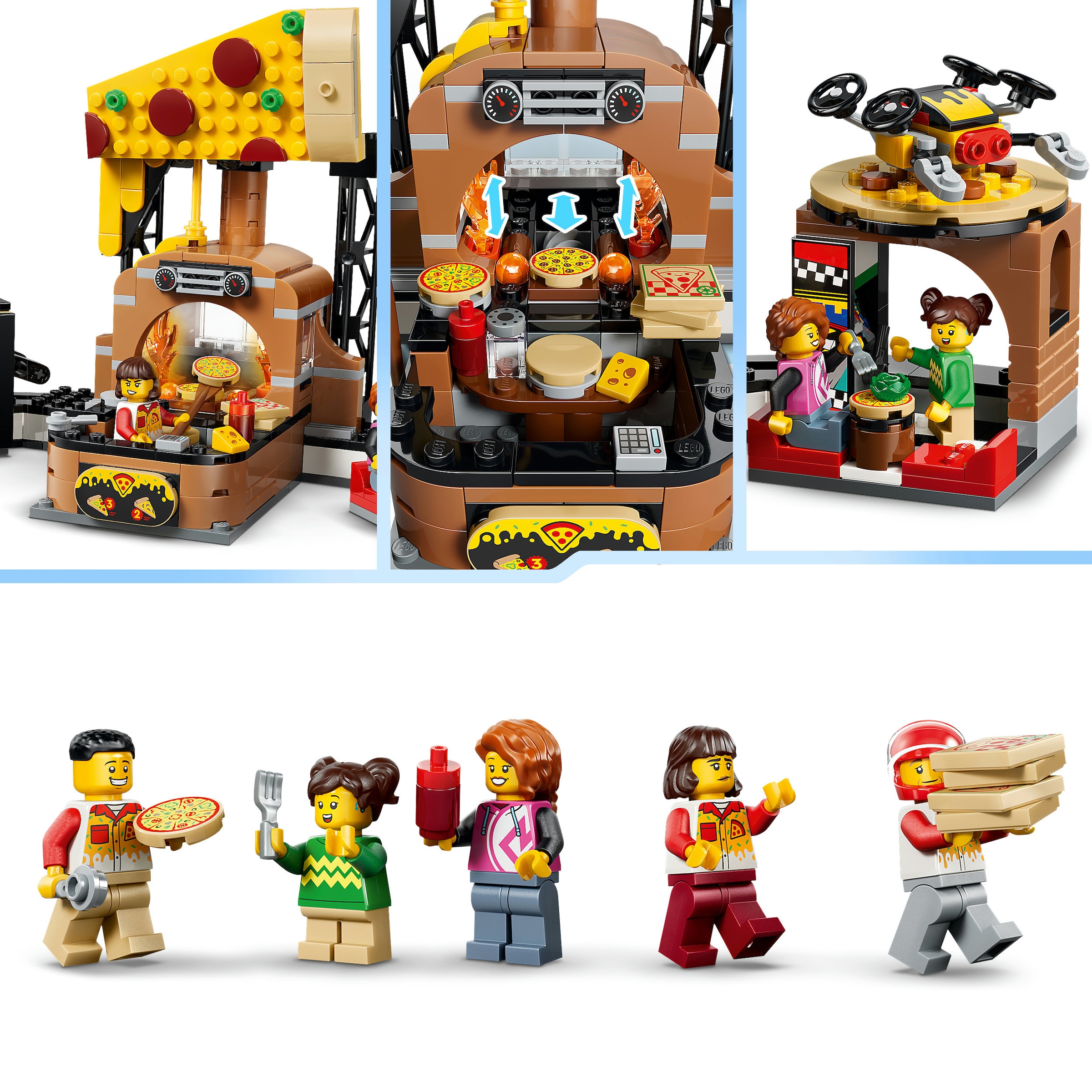 LEGO® Konstruktionsspielsteine »Pizza-Liefererlebnis mit Fahrzeugen (60496), LEGO City« Made in Europe