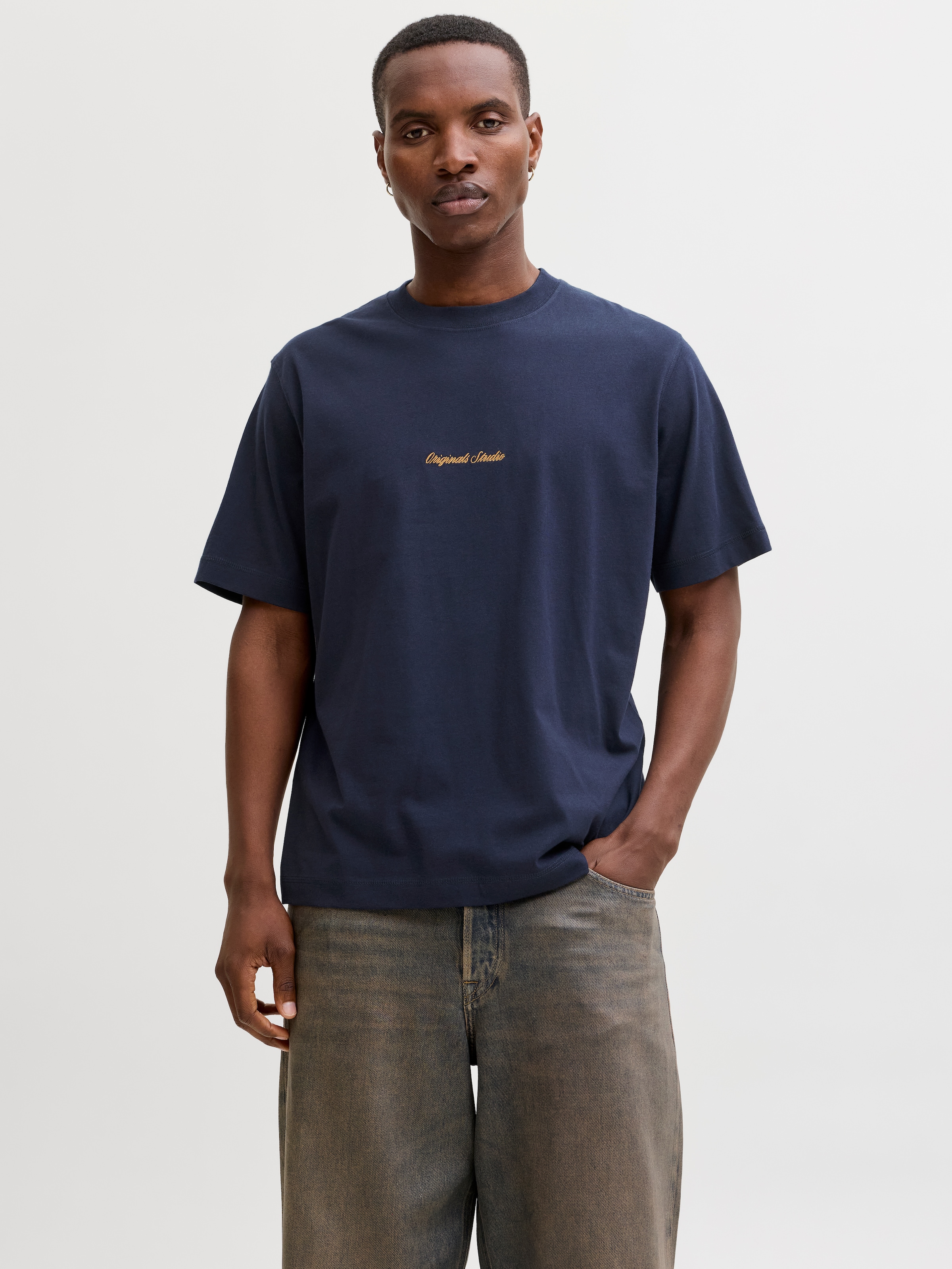 Jack & Jones Kurzarmshirt »JORNORREBRO EMB TEE SS CREW NECK NOOS« mit Logo Print