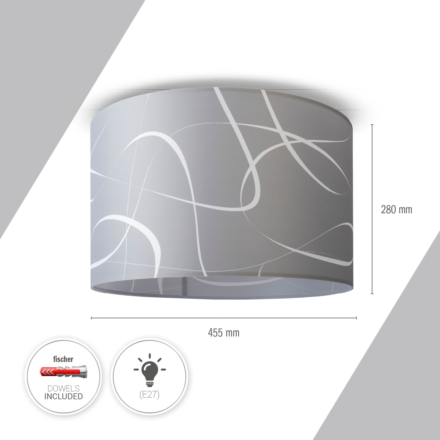Paco Home Deckenleuchte »Hugo Tribal«, Leuchtmittel E27 | ohne Leuchtmittel, Deckenleuchte Stoff Schirmlampe Decke Esszimmer Modern Abstrakt