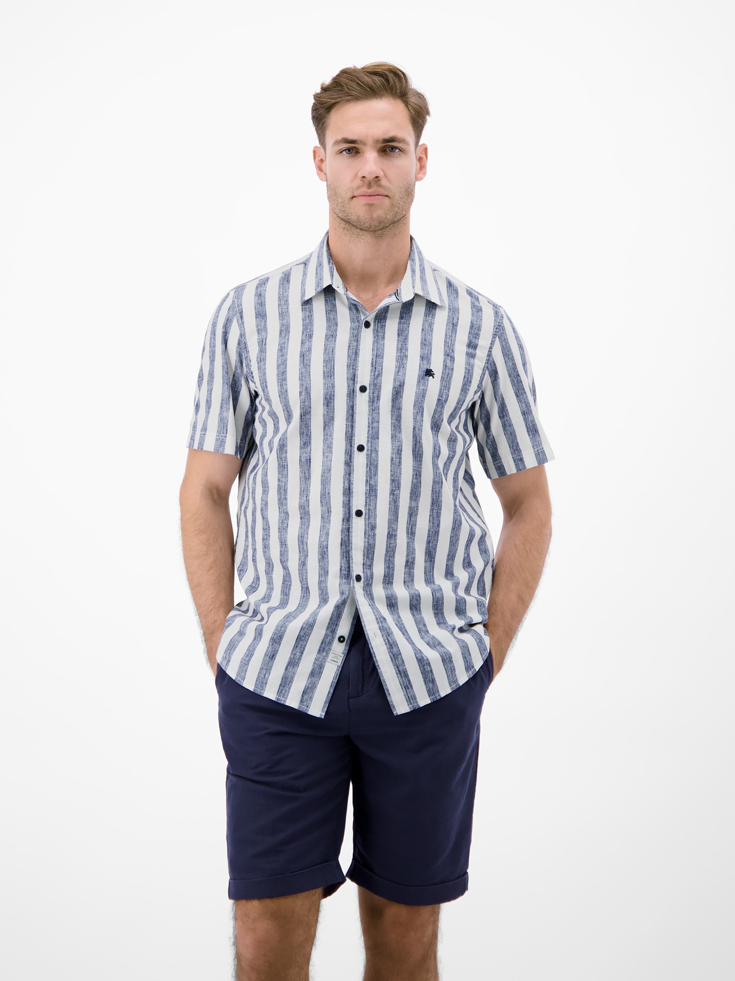 LERROS Kurzarmhemd »Gestreiftes Kurzarmhemd aus Baumwollmix«