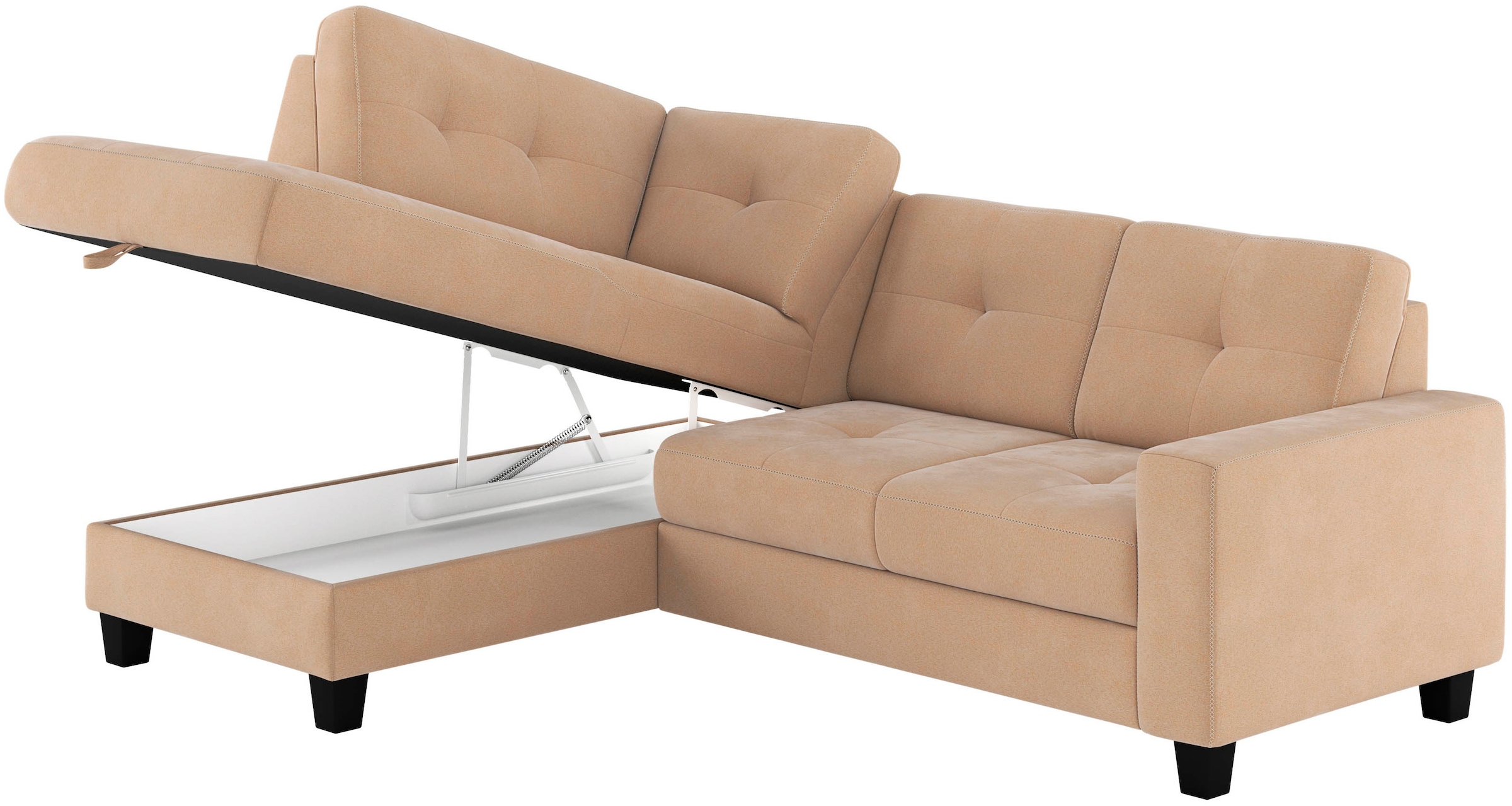 Places of Style Ecksofa »Varese«, Kreuznaht in beige