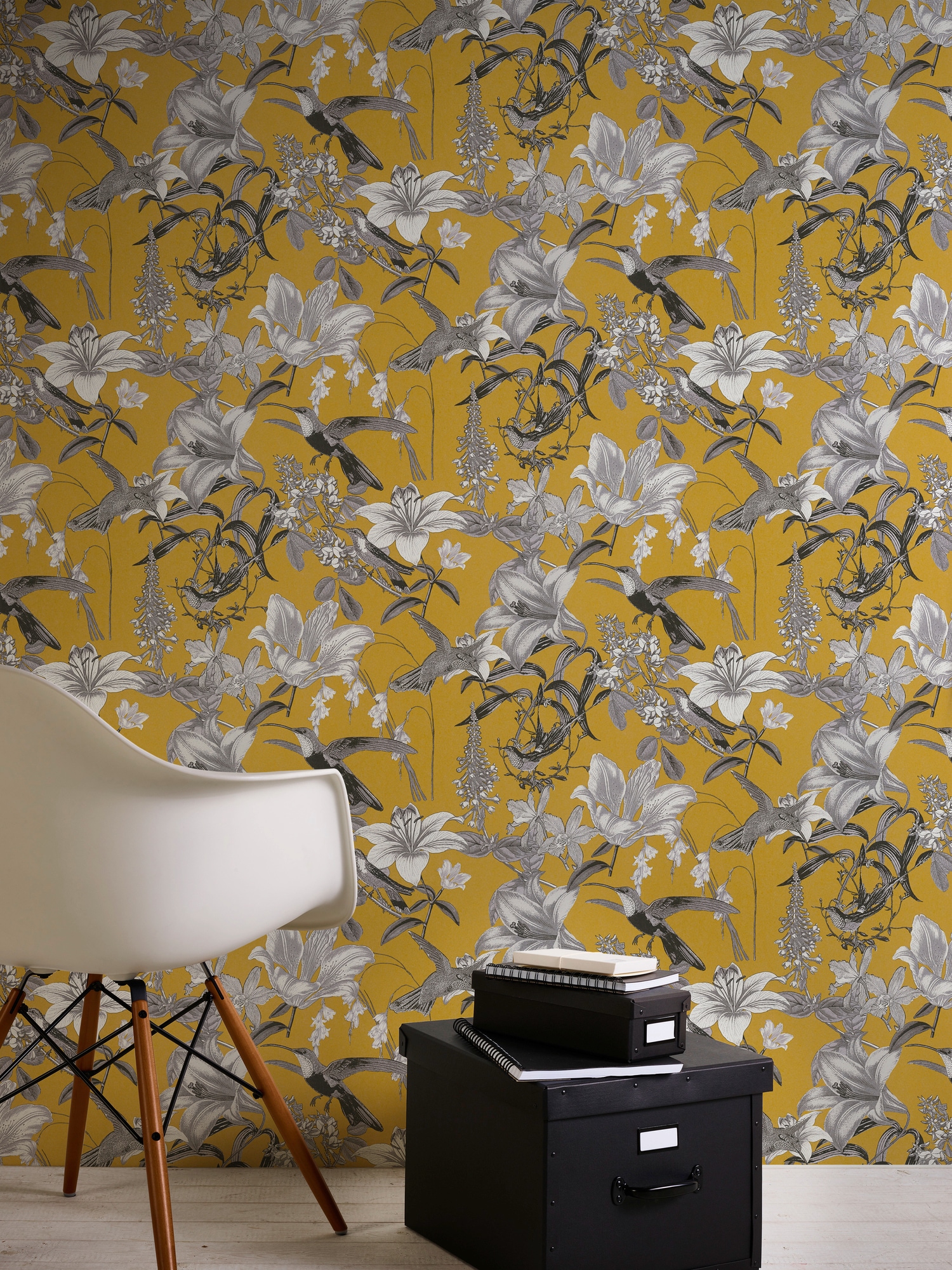 Architects Paper Vliestapete »Jungle Chic«, floral-botanisch-tropisch, Vogeltapete Tapete Blumen