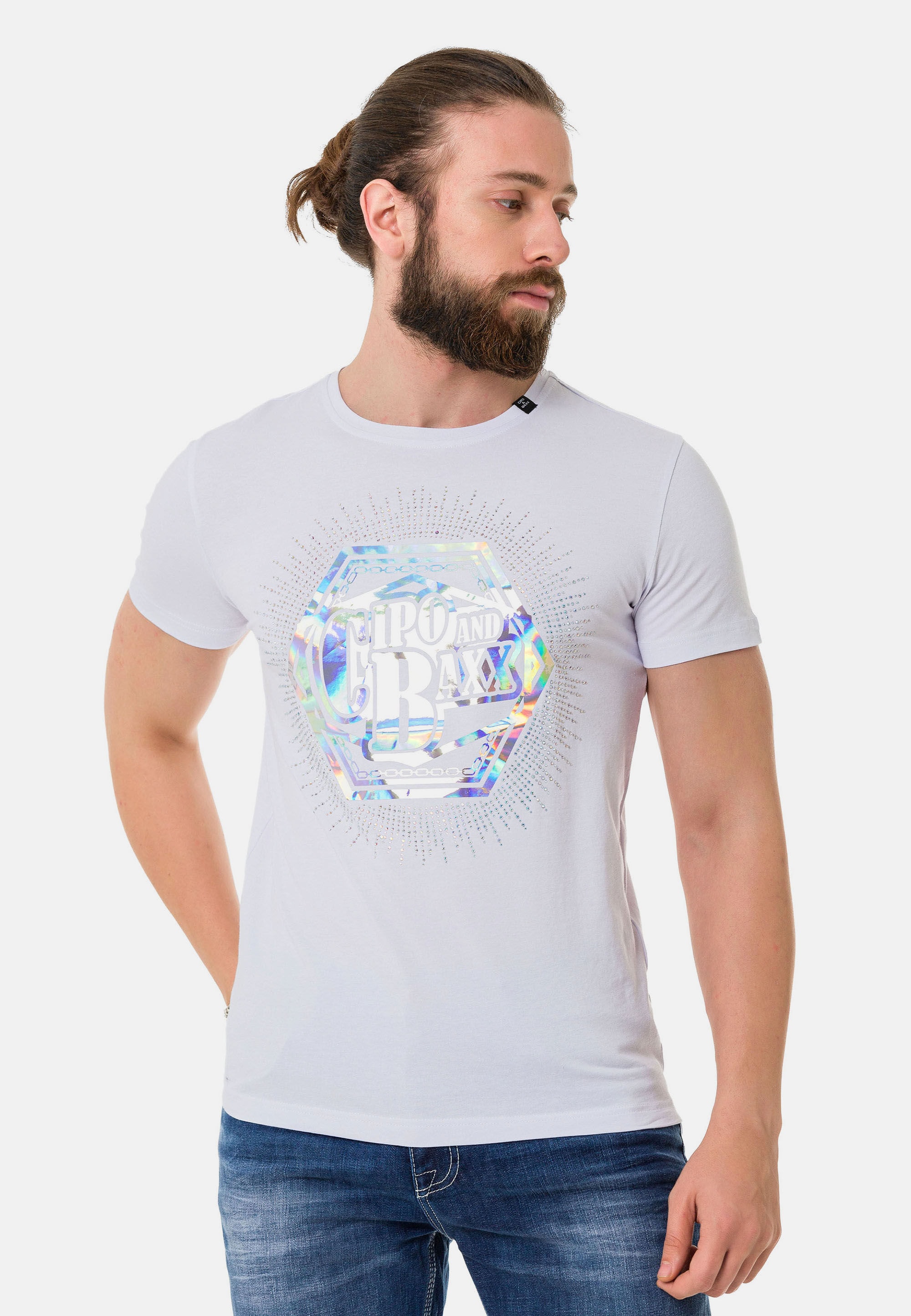 Cipo & Baxx T-Shirt »CT720« gerade geschnitten