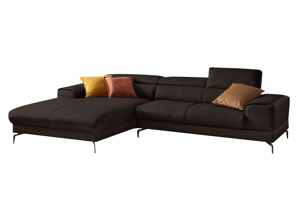 W.SCHILLIG Ecksofa »Piedroo, Designsofa mit tollem Sitzkomfort, elegant und bequem, L-Form« Kopfteilverstellung, wahlweise mit Sitztiefenverstellung, Breite 303cm