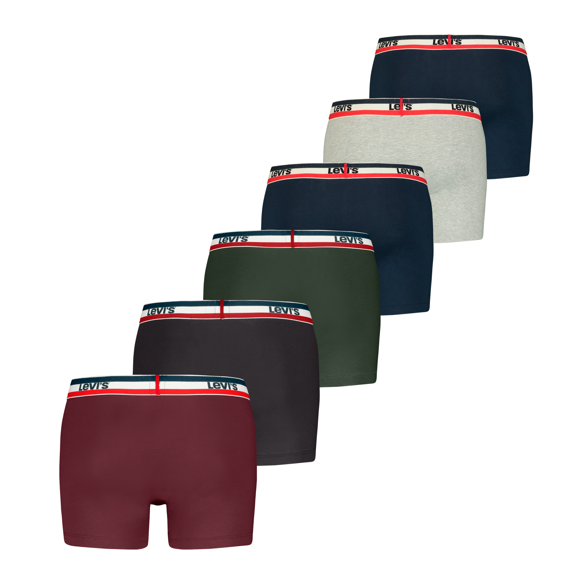 Levi's® Boxershorts »LEVIS MEN SPRTSWR LOGO BOXER BRIEF ORG CO 6P ECOM«, (Packung, 6er Pack), mit breitem Logobund