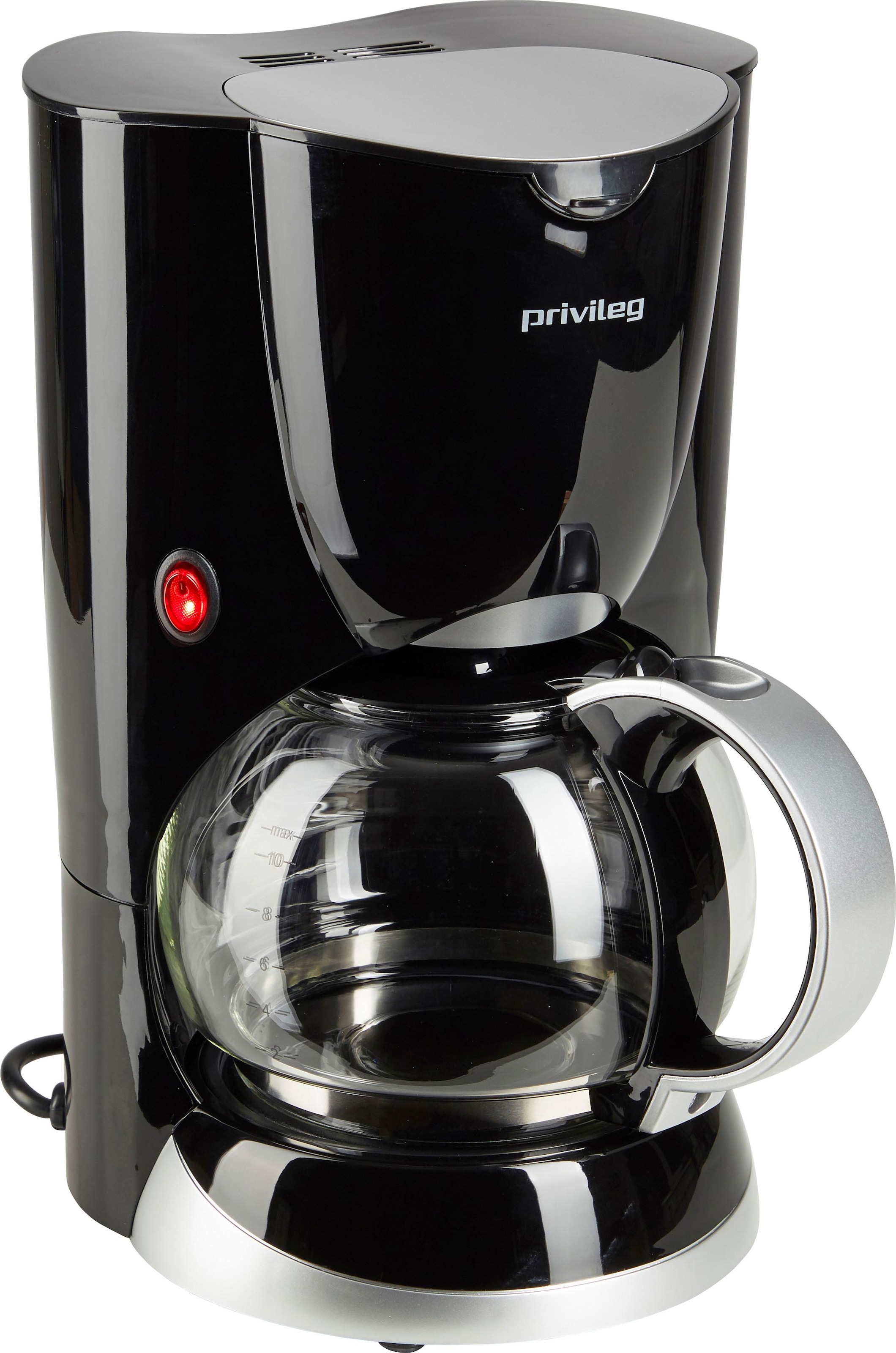 Privileg Filterkaffeemaschine »Max. 1080 Watt«, 1,37 l Kaffeekanne, Papierfilter, 1x4, schwarz