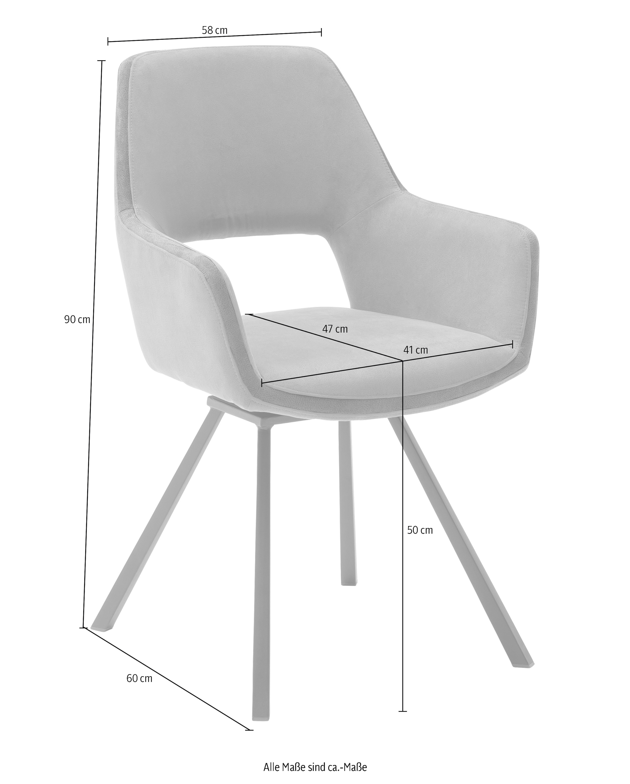 MCA furniture Esszimmerstuhl »Bayonne«, (Set), 2 St., 2-er Set, Stuhl  180°drehbar mit Nivellierung, belastbar bis 120 kg bei OTTO | 4-Fuß-Stühle