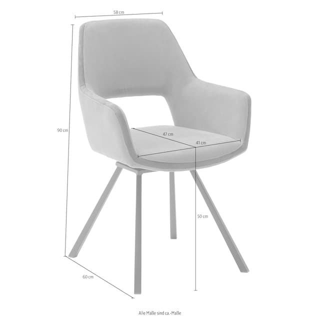 MCA furniture Esszimmerstuhl »Bayonne«, (Set), 2 St., 2-er Set, Stuhl  180°drehbar mit Nivellierung, belastbar bis 120 kg bei OTTO