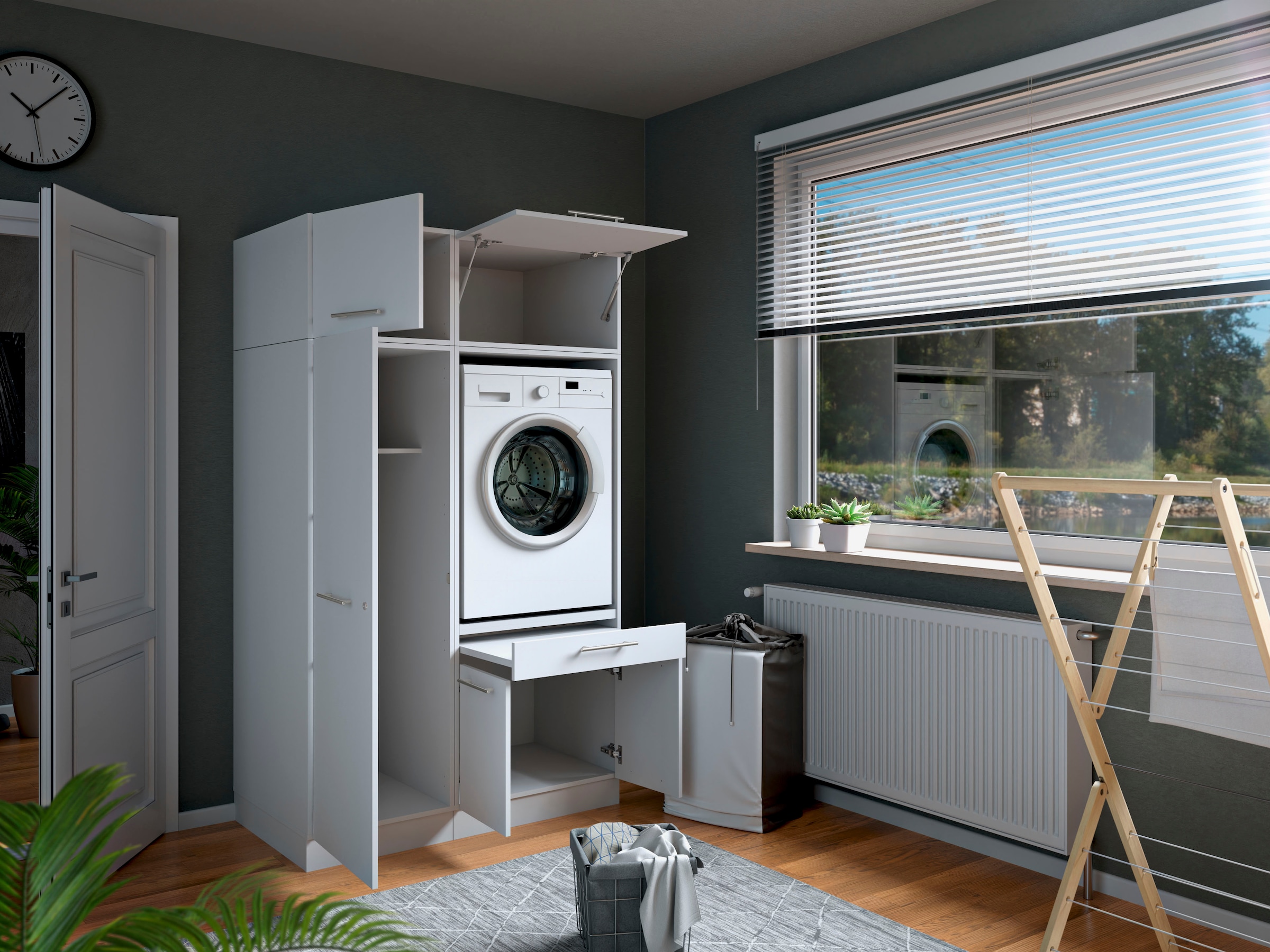 Laundreezy Mehrzweckschrank-Set »Laundreezy, 4-tlg. Mehrzweckschrank-Set B/H/T 118/200/68 cm« 4 Stk. tlg.