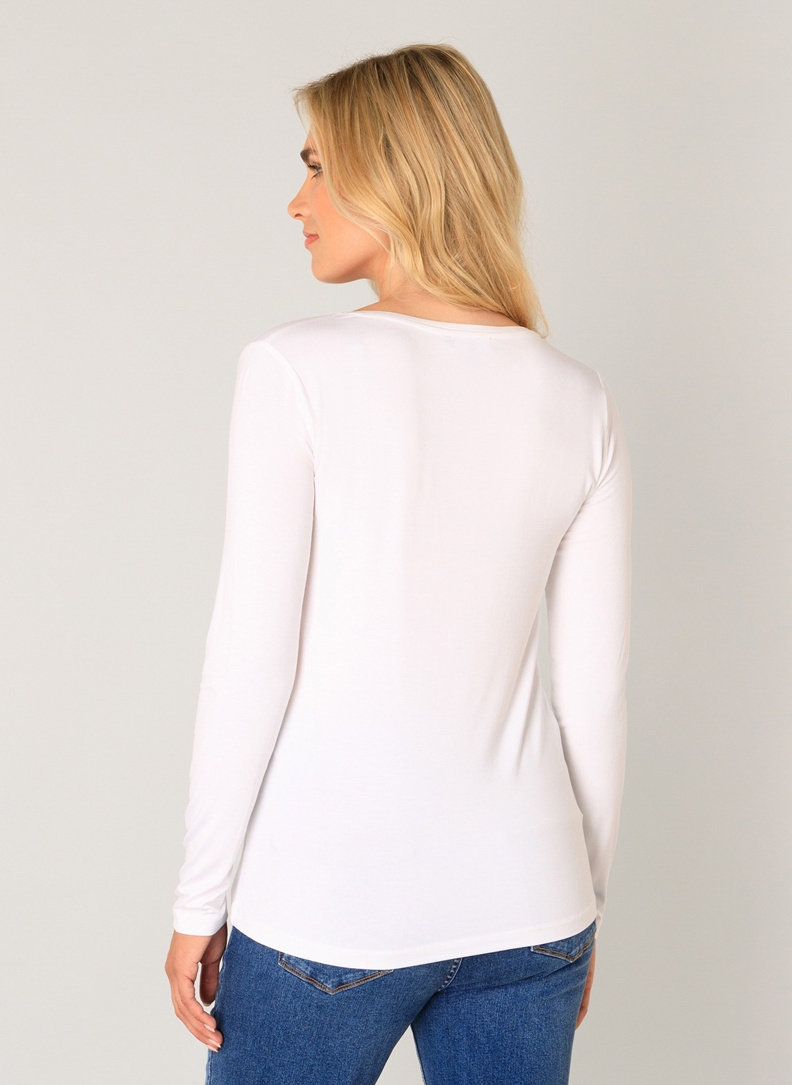 Base Level Langarmshirt mit V-Ausschnitt