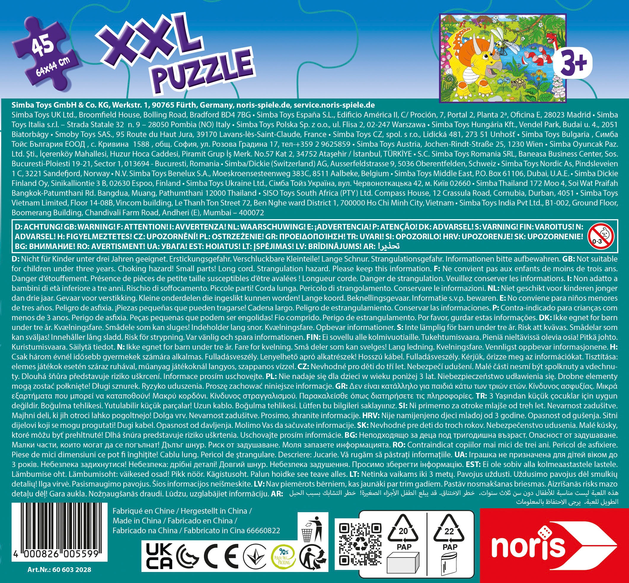 Noris Puzzle »XXL Puzzle Dinosaurier«