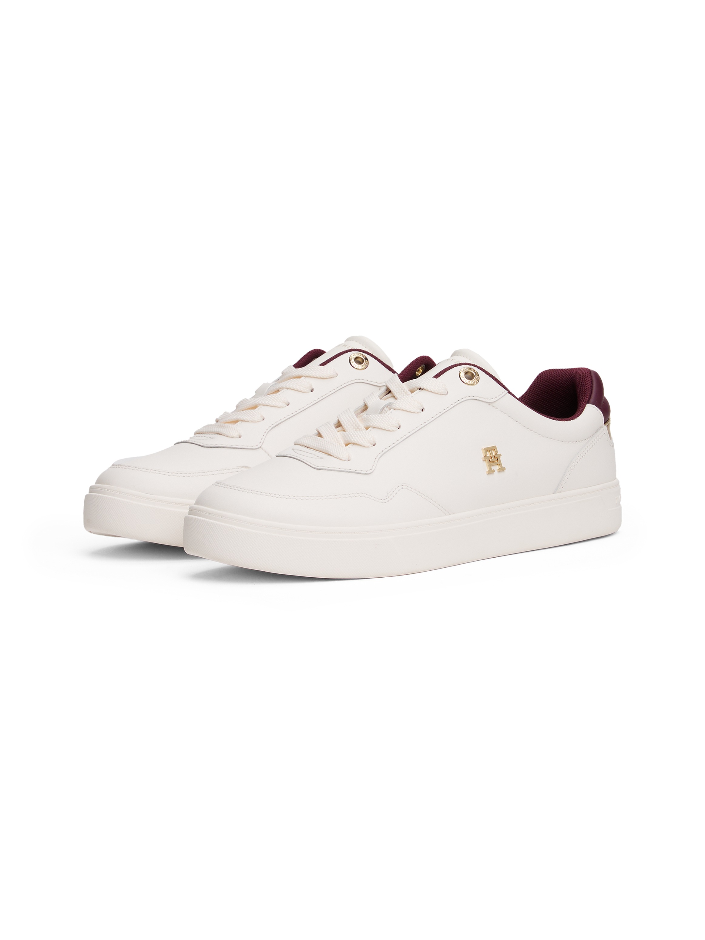 Tommy Hilfiger Plateausneaker »ESSENTIAL ELEVATED COURT SNEAKER«, Freizeitschuh, Halbschuh, Schnürer mit Ziernähten und Kontrastbesatz