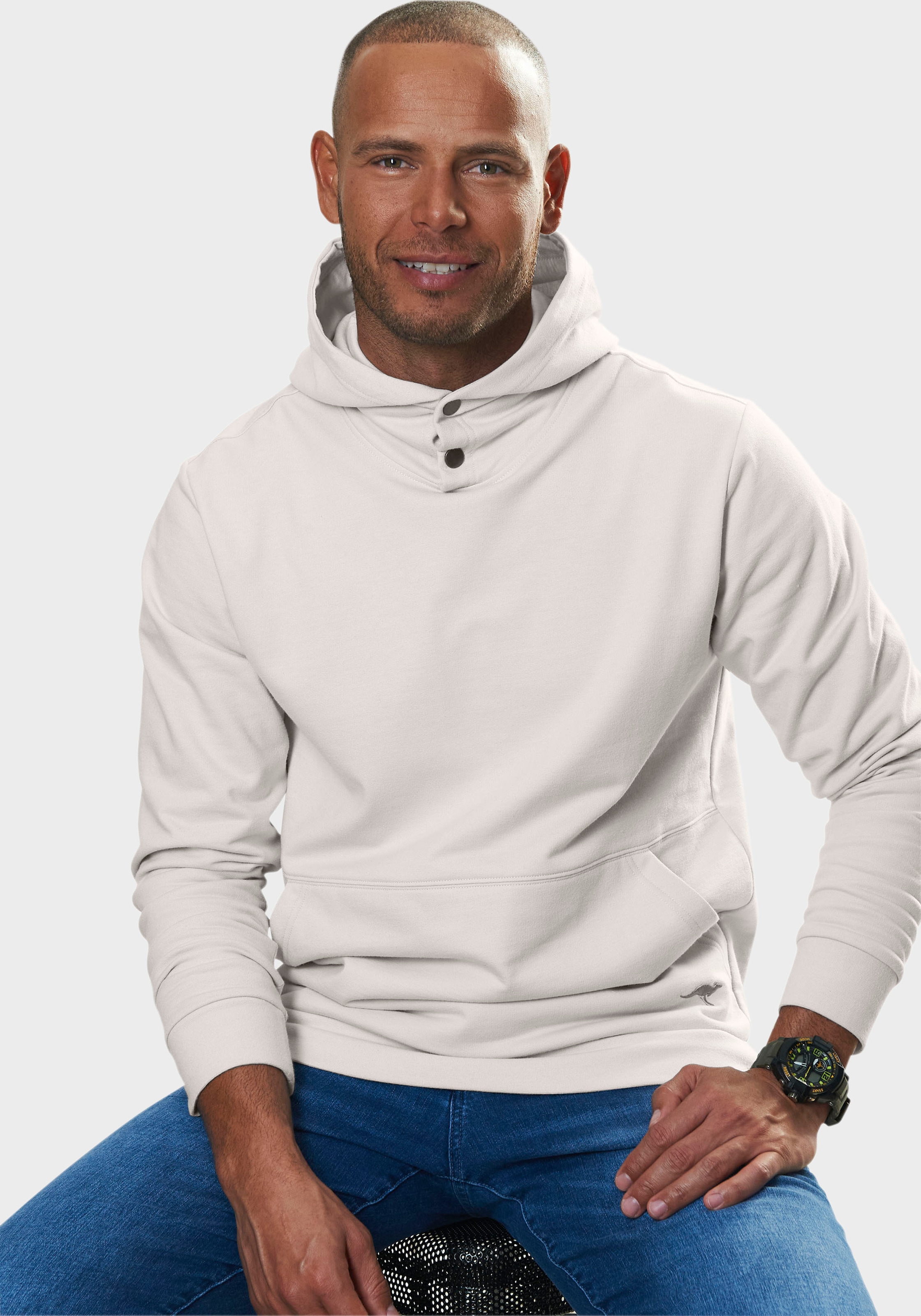 KangaROOS Hoodie, Sweatshirt mit Rundhals und Kapuze, Baumwollmischung