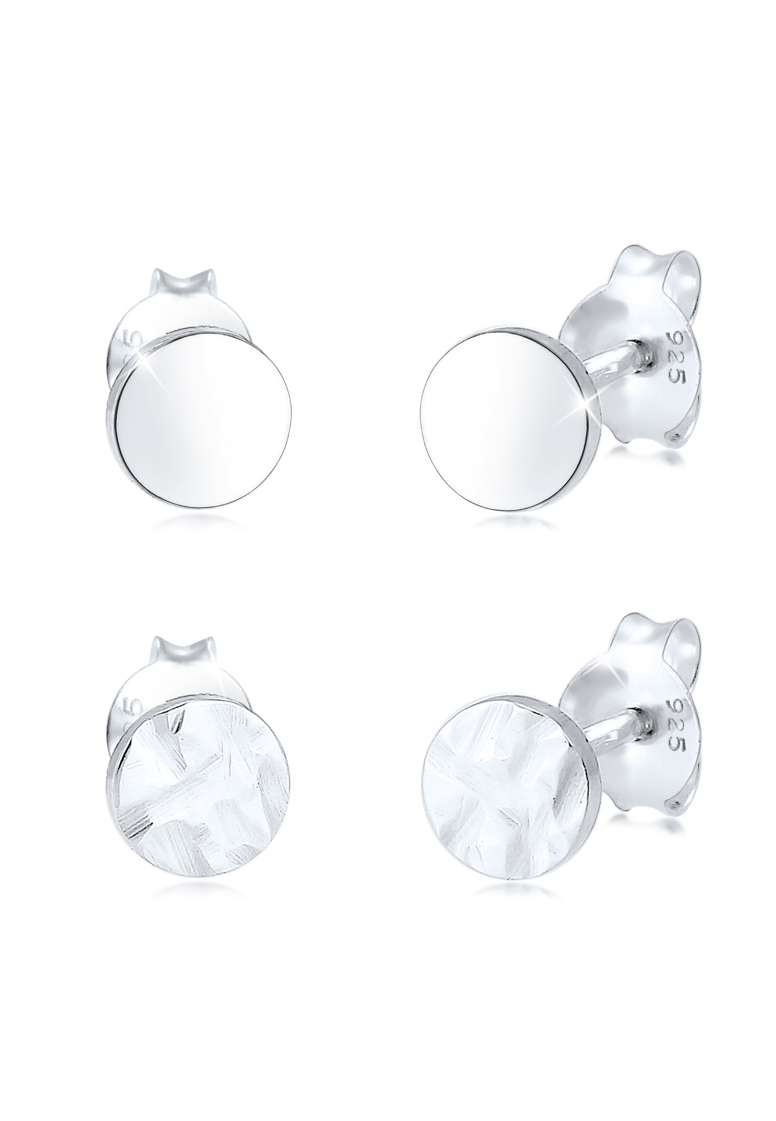 Elli Ohrring-Set »Set Geo Ohrstecker Gehämmert 925 Silber«