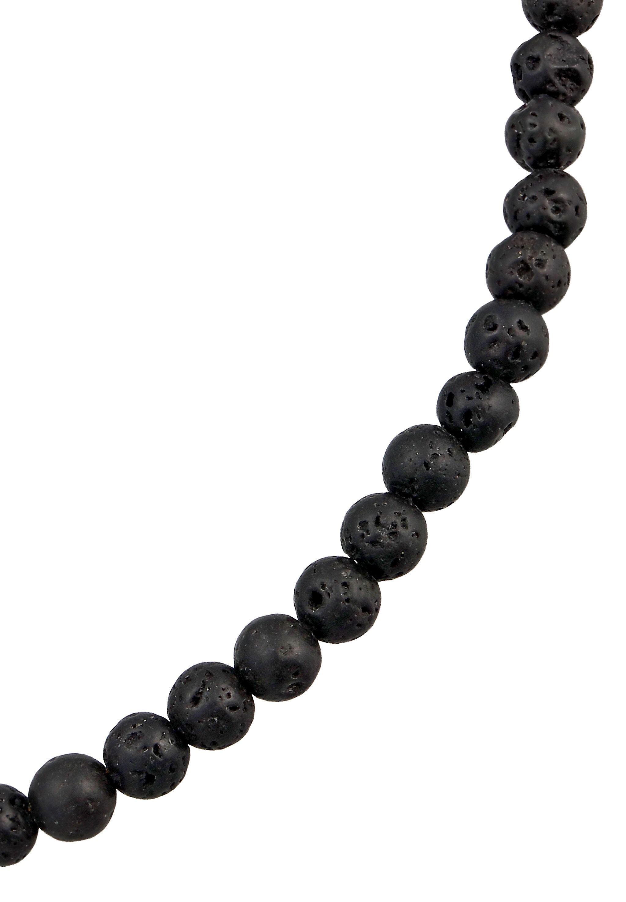 Elli Silberkette »Halskette Perlen Lava Schwarz 925 Sterling Silber«
