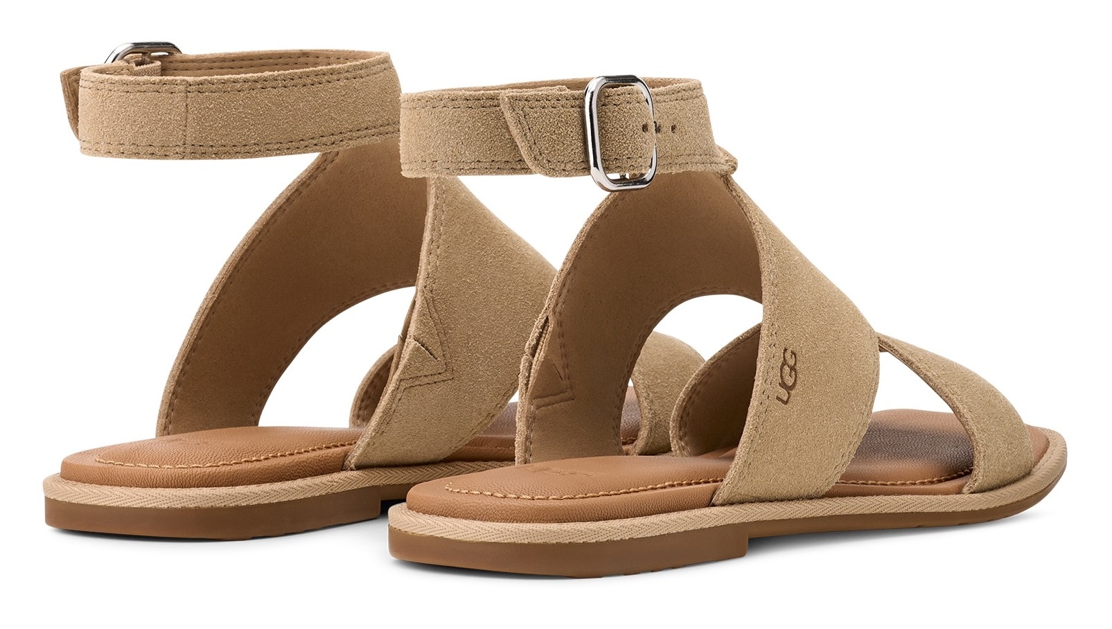 UGG Sandale »DELRAY«, Flats, Riemchensandale mit Fußbett Memory-Schaum