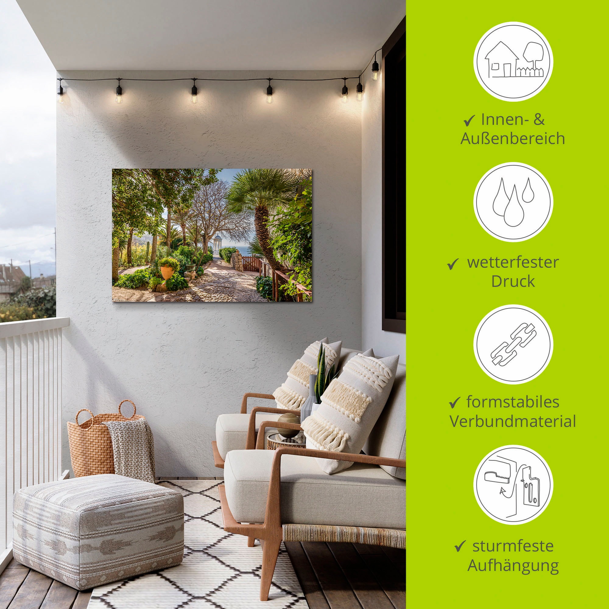 Artland Wandbild »Garten Son Marroig bei DeiÃ , Mallorca«, Gartenbilder, (1 St.), als Alubild, Outdoorbild, Leinwandbild, Poster in verschied. Größen