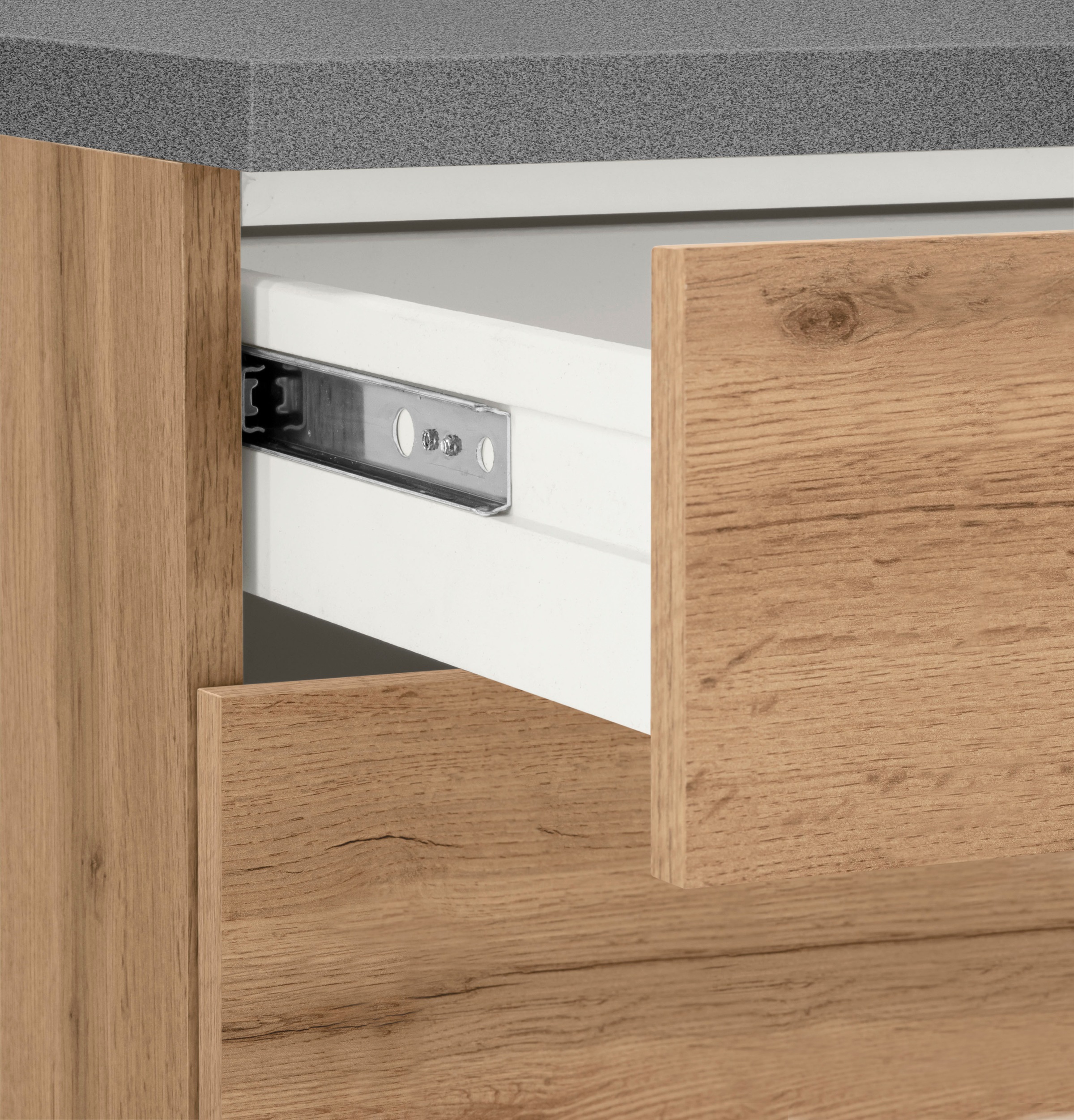 KOCHSTATION Unterschrank »KS-Colmar« 150 cm breit, 2 Schubkästen, 2 Türen, 6 Fächer, für viel Stauraum