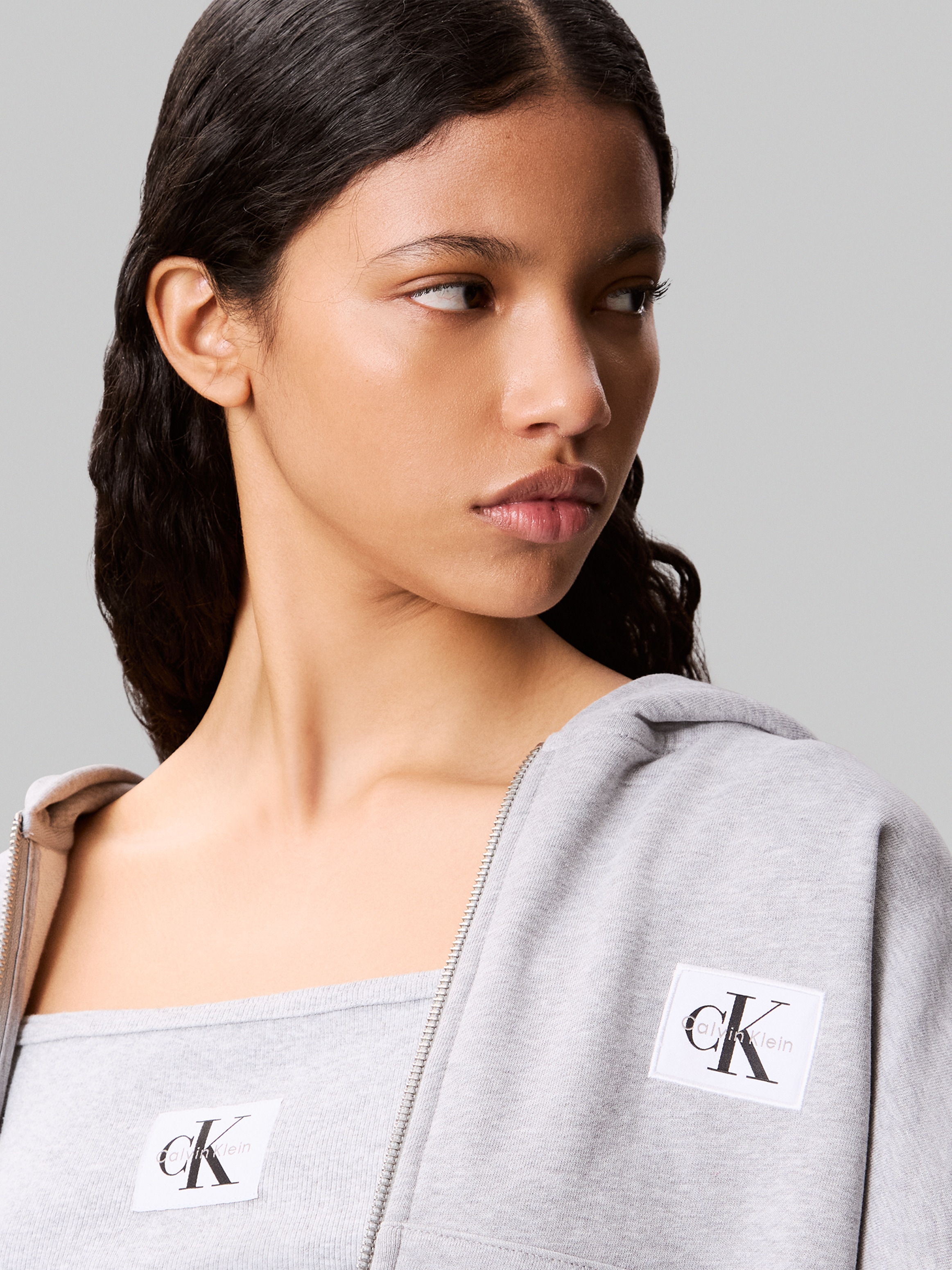 Calvin Klein Jeans Sweatjacke »A- FRNCH TRRY BDG LG« Oversized Fit, mit Kapuze, reine Baumwolle