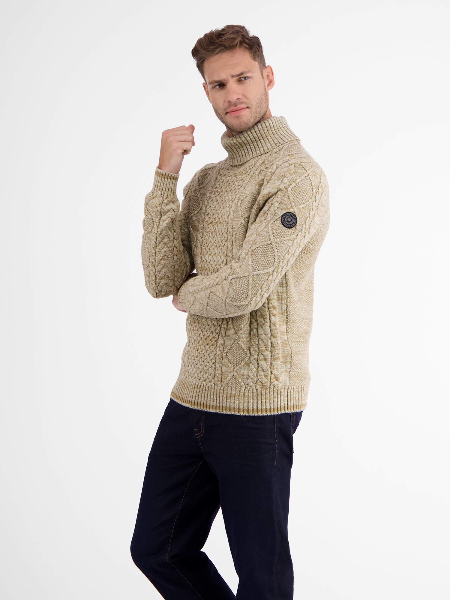 LERROS Strickpullover »LERROS Jacquard-Rollkragenpullover«