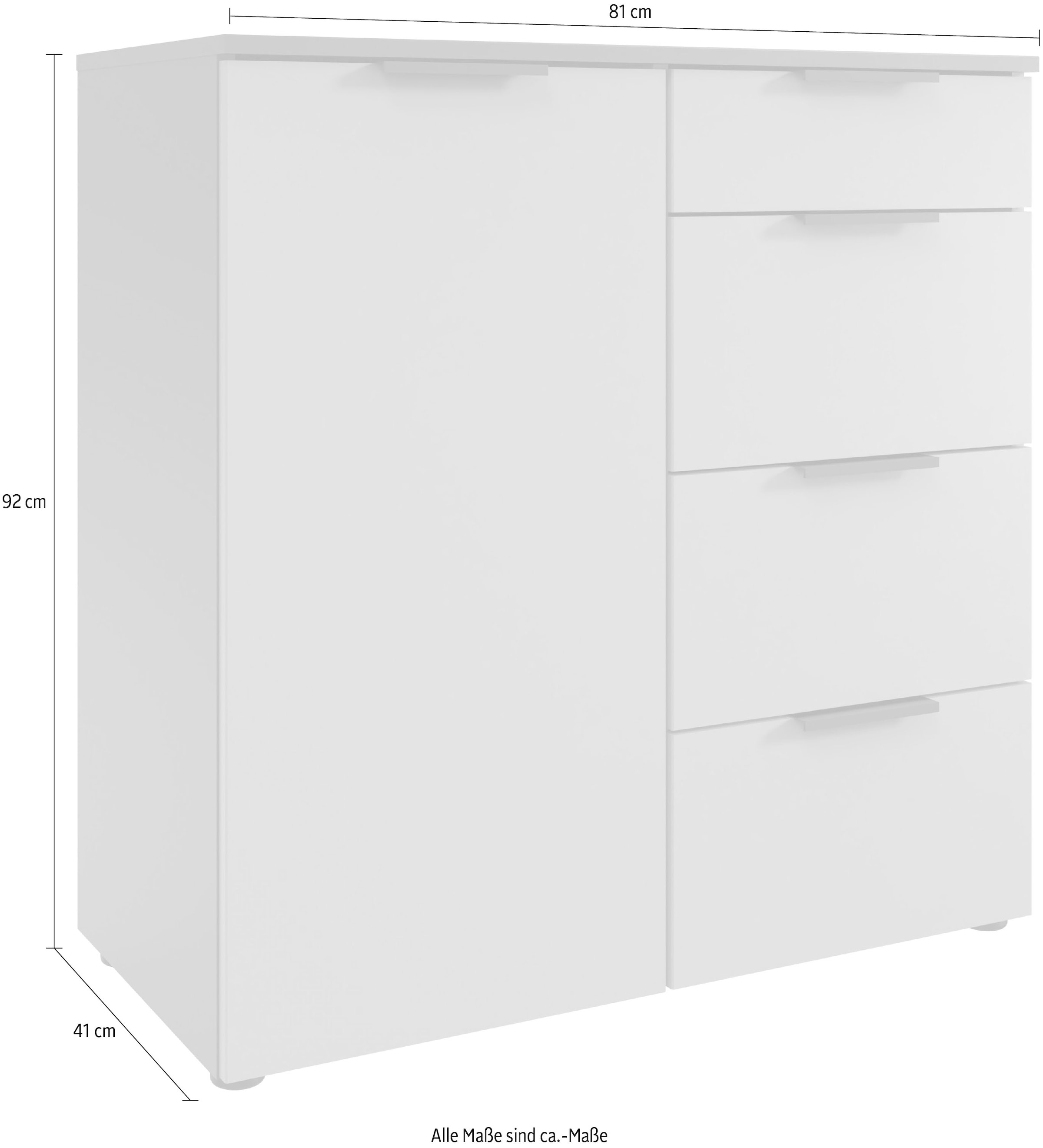 Wimex Kombikommode »Oxford by fresh to go, mit Schubladen, in 2 Größen« 81 oder 135cm breit, 92cm hoch, 41cm tief,  Mit Soft-close Beschlägen, Kommode Made in Germany