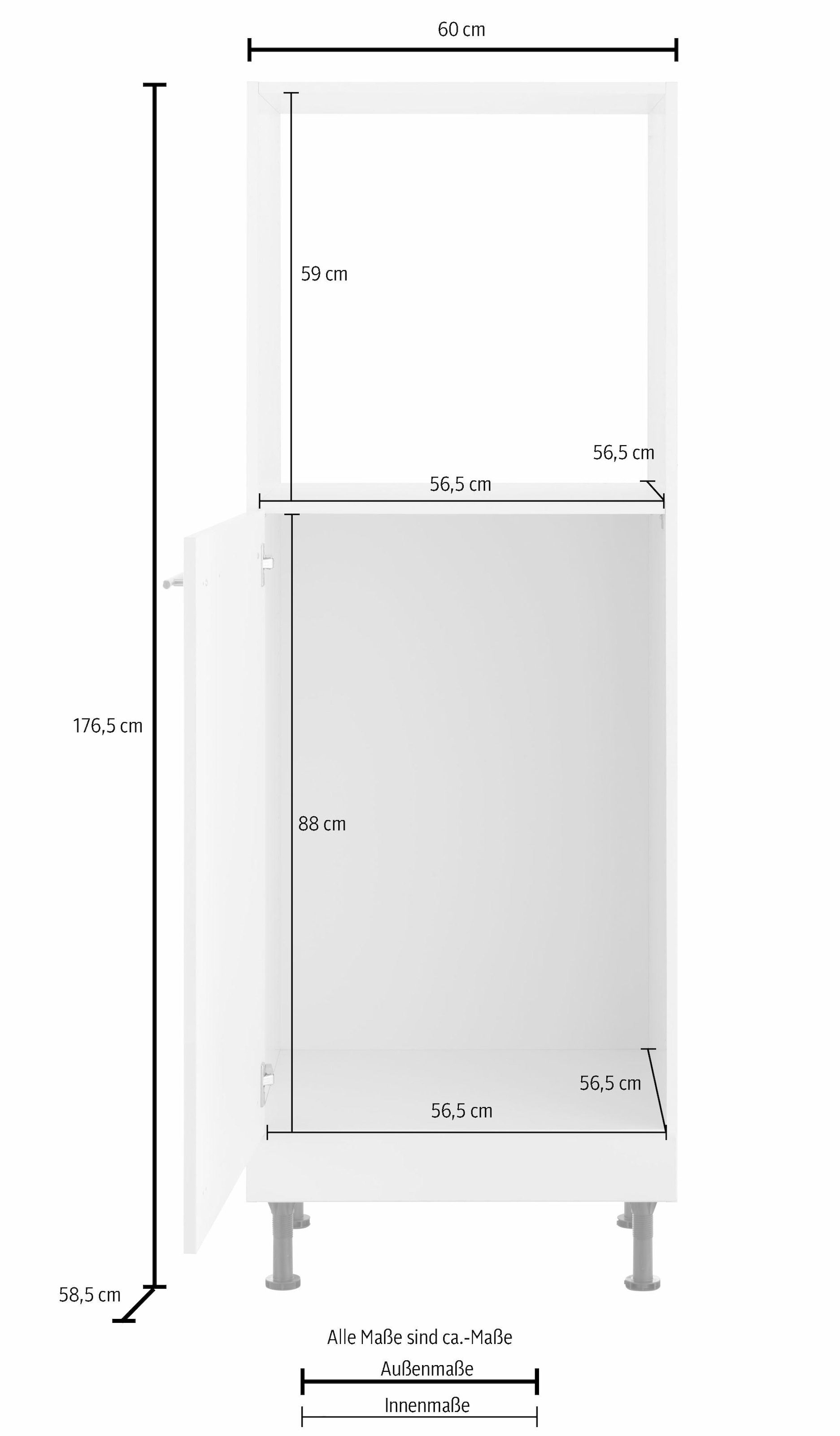 Metallgriff OPTIFIT Stellfüße, Backofenumbauschrank Shop cm OTTO höhenverstellbare breit, im mit »Bern«, Online hoch, 176 cm 60