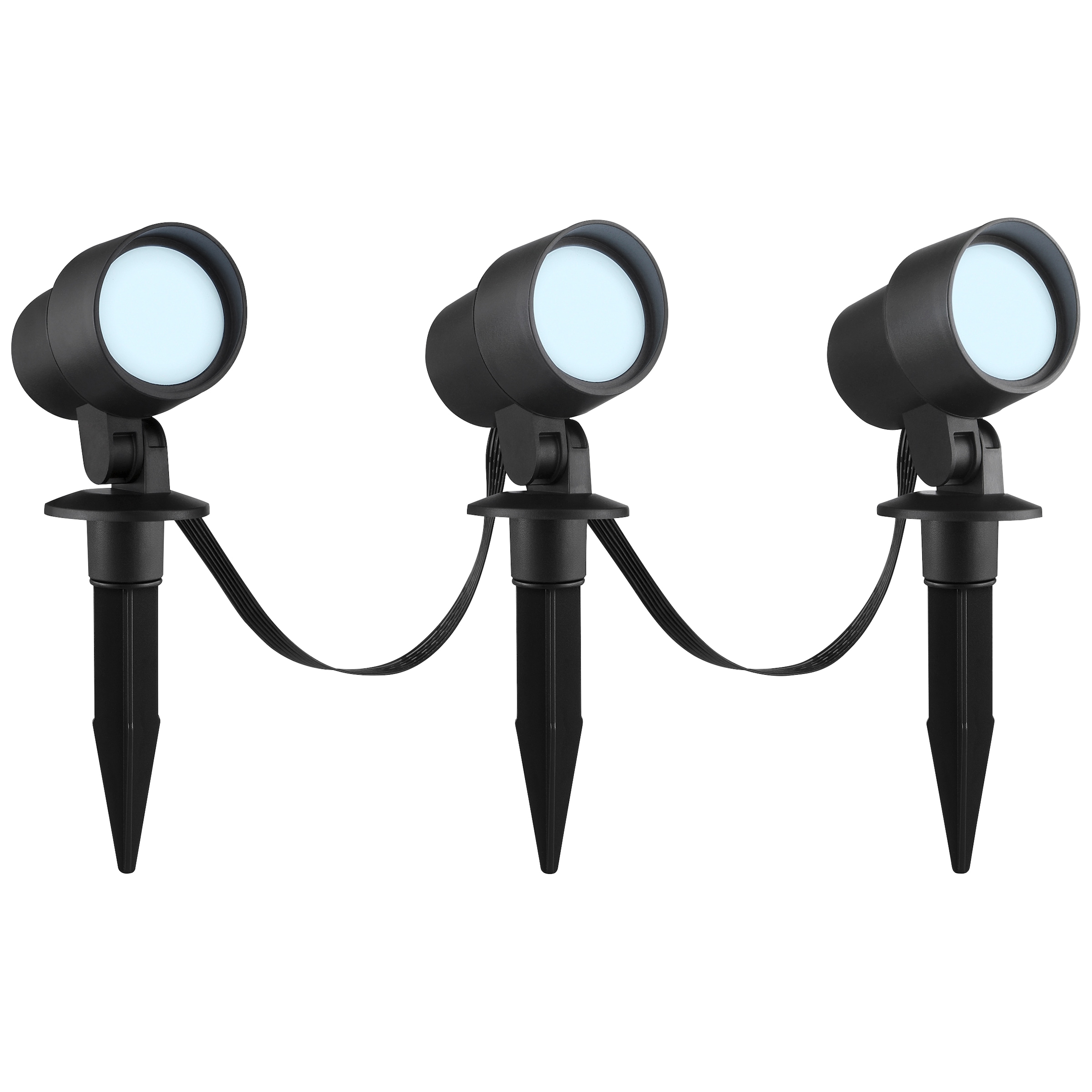 Brilliant LED Gartenleuchte »Kamara« LED-Modul 3 Stk. RGB | warmweiß - kaltweiß LED Gartenspieß Set, dimmbar, RGB, CCT, IP44, schwarz, App steuerbar