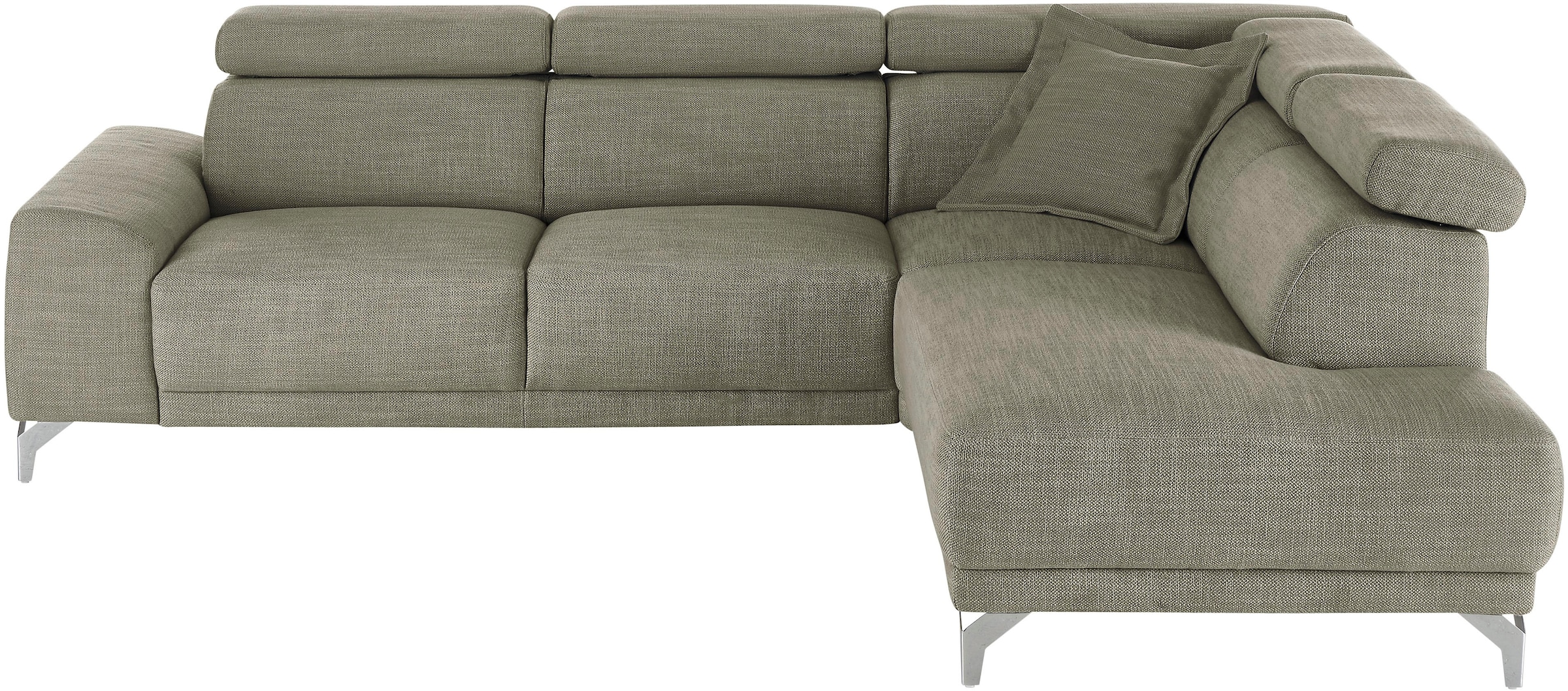 3C Candy Ecksofa »Greve Sofa immer mit manuelle Kopfteilverstellungen, modern, elegant«, wahlweise motorischer Sitzvorzug, bequem und zeitlos, L-Form