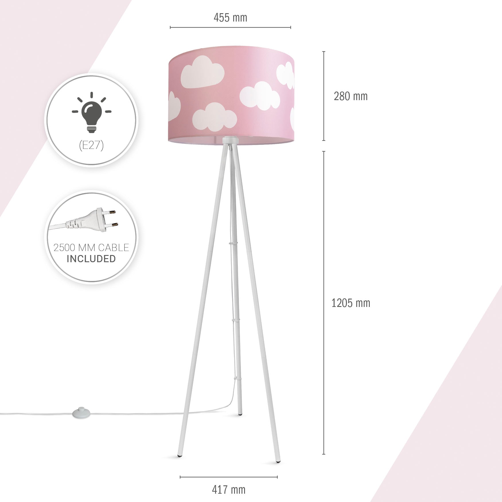 Paco Home Pastell online bei Lampenschirm Kinderzimmer Wolken kaufen Cosmo«, Stehlampe Stoff Stehlampe »Trina OTTO Spielzimmer