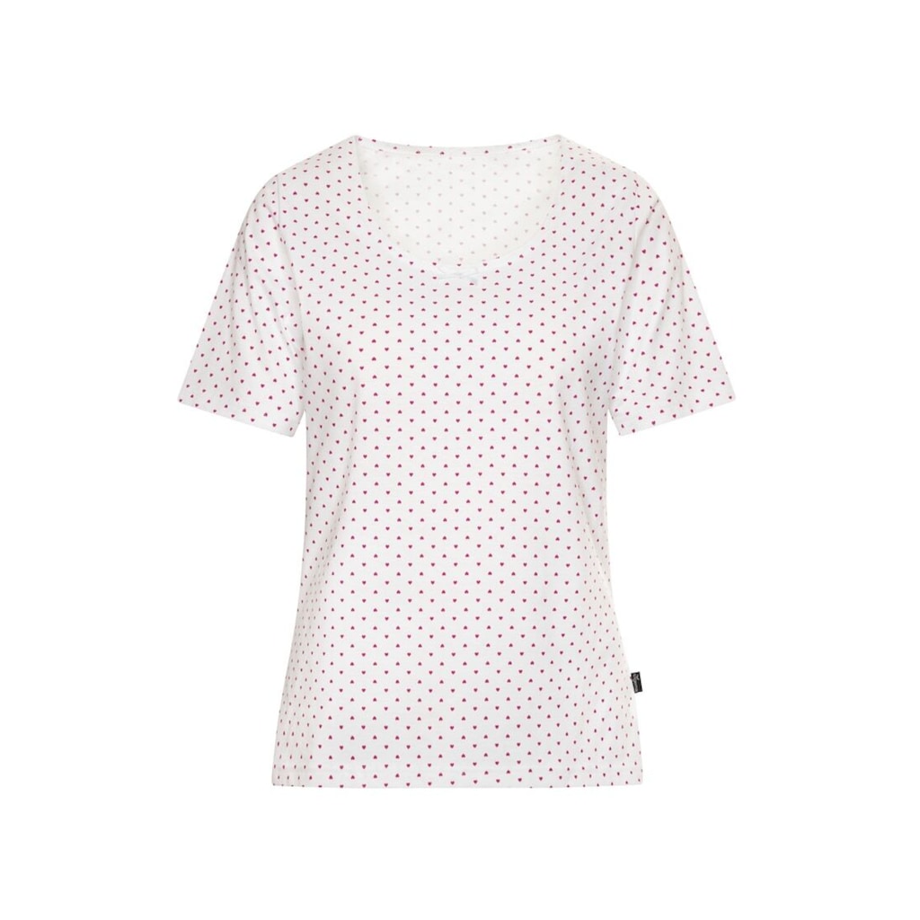 Trigema T-Shirt »TRIGEMA T-Shirt mit Herzchen-Muster«, (1 tlg.)
