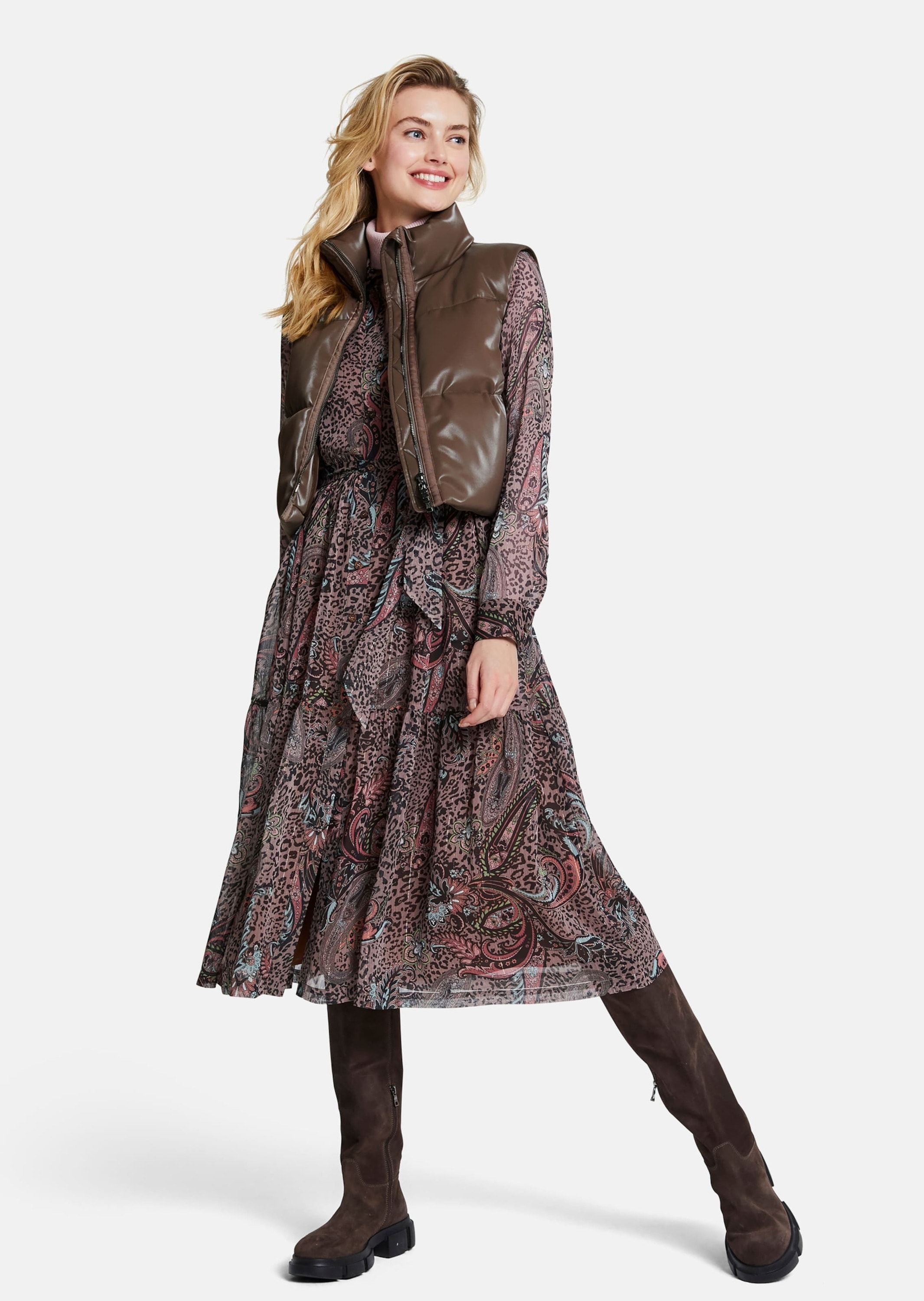 MADELEINE Kurzweste »Weste Kurze Steppweste in Lederoptik«