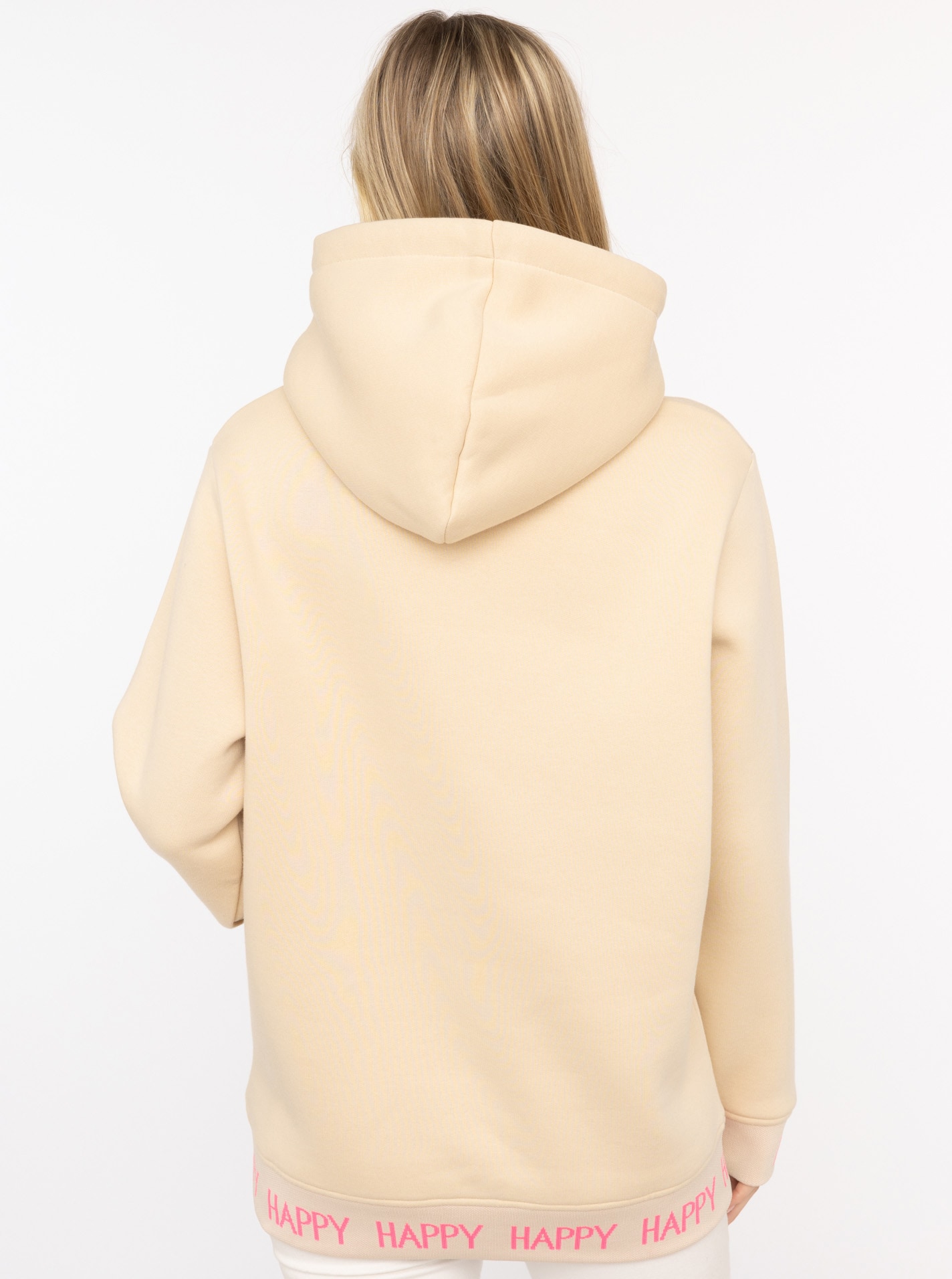 Zwillingsherz Hoodie »"Always Positive"«, Kapuze, Stickerei, Fronttasche, Bündchen-Schriftzug, Langarm