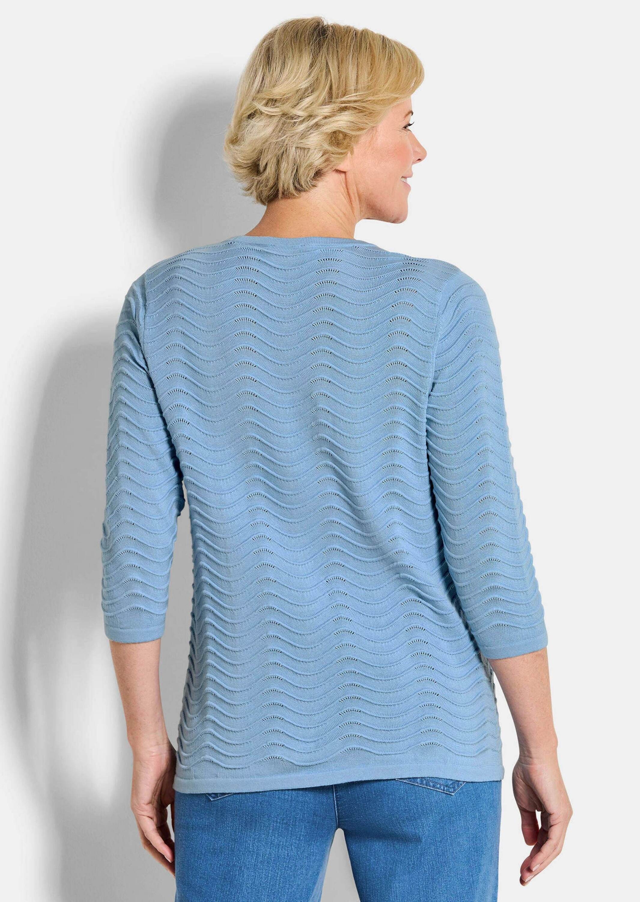 GOLDNER Rundhalspullover »Sommerpullover mit Wellenstruktur« moderner Wellenstrick